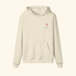 Portraits de Famille Liquid The Hoodie Sangria Pastel Beige Heavy Cotton Front