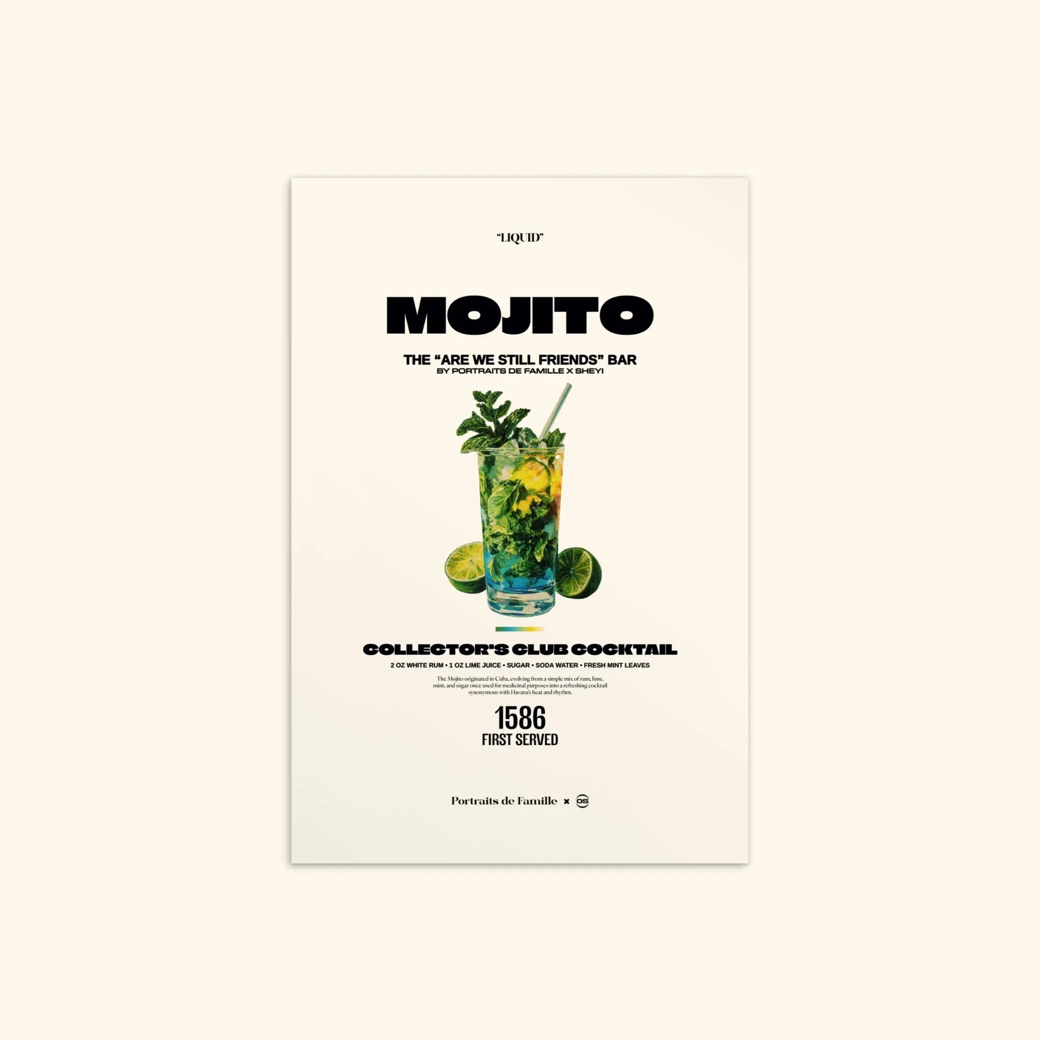 Portraits de Famille Liquid The Postcard Mojito Matte Paper Front