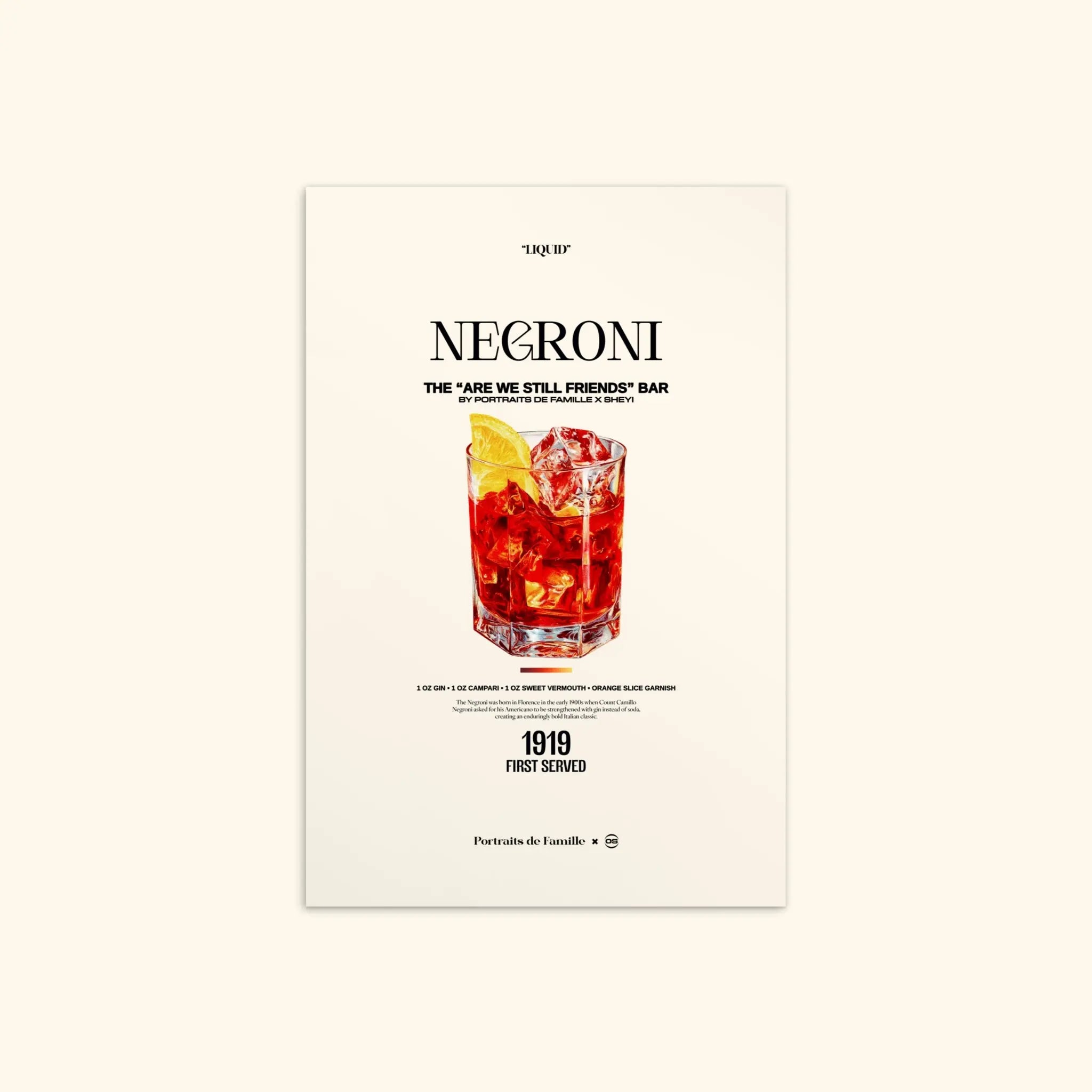 Portraits de Famille Liquid The Postcard Negroni Matte Paper Front