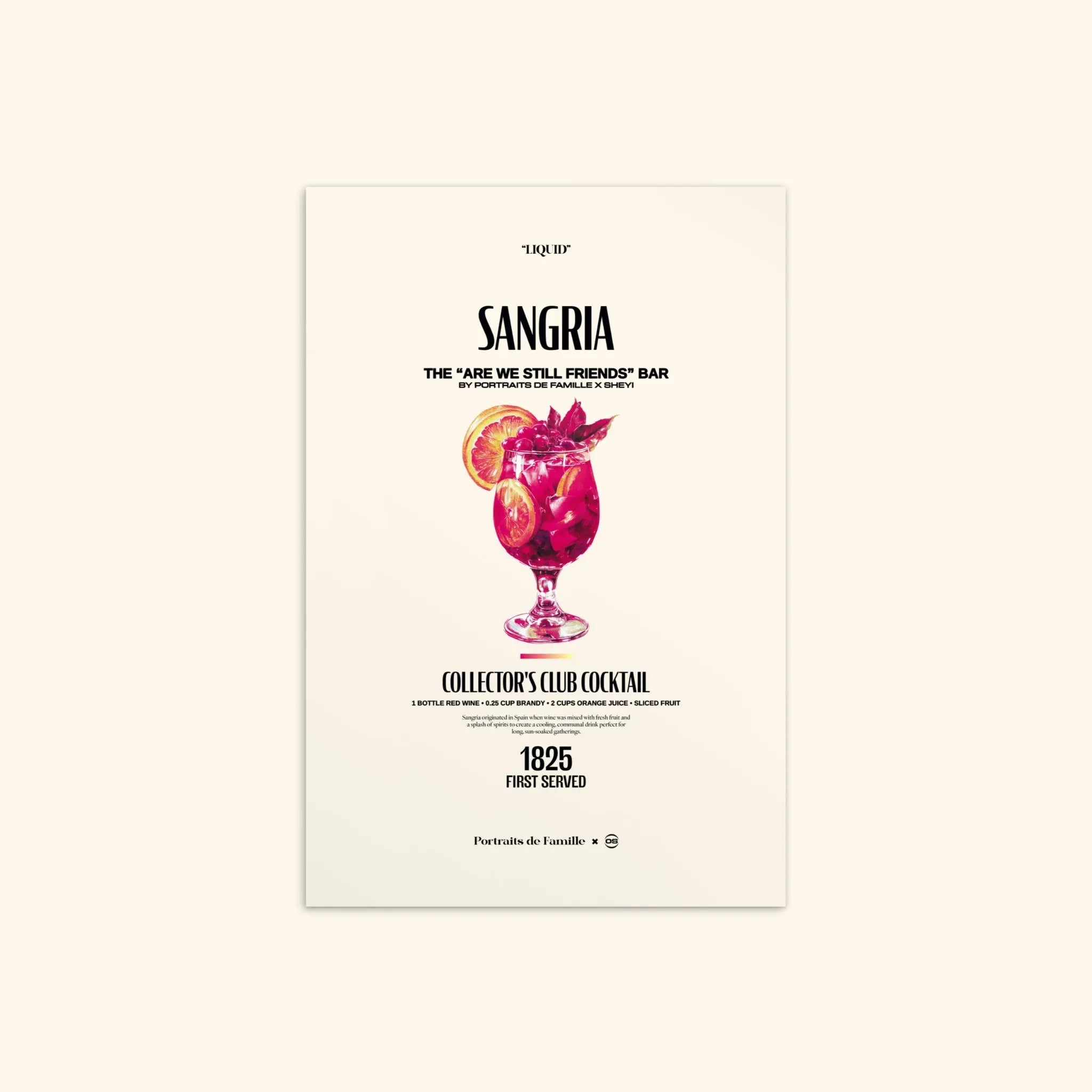 Portraits de Famille Liquid The Postcard Sangria Matte Paper Front