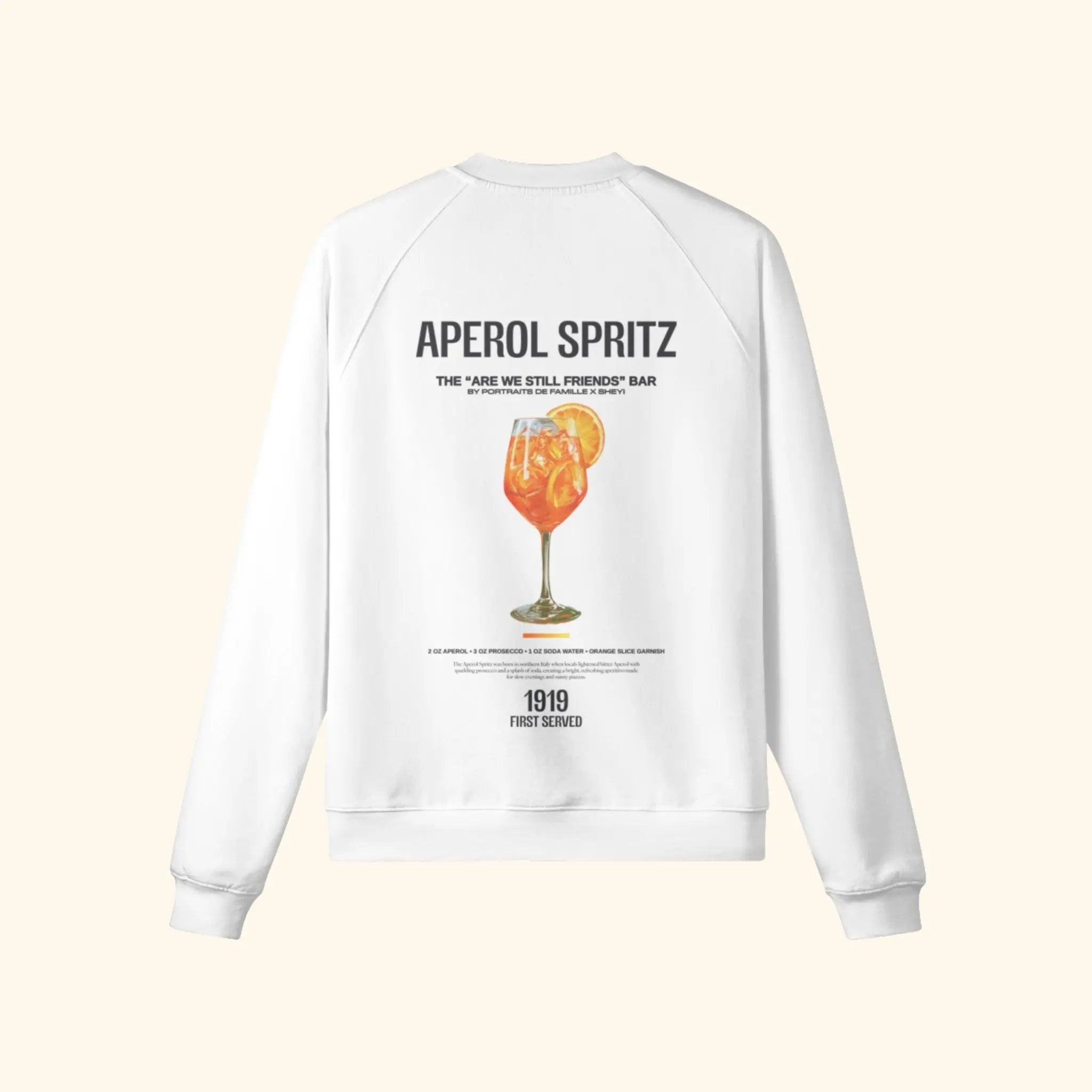Portraits de Famille Liquid The Sweatshirt Aperol Spritz Off White Heavy Cotton Back
