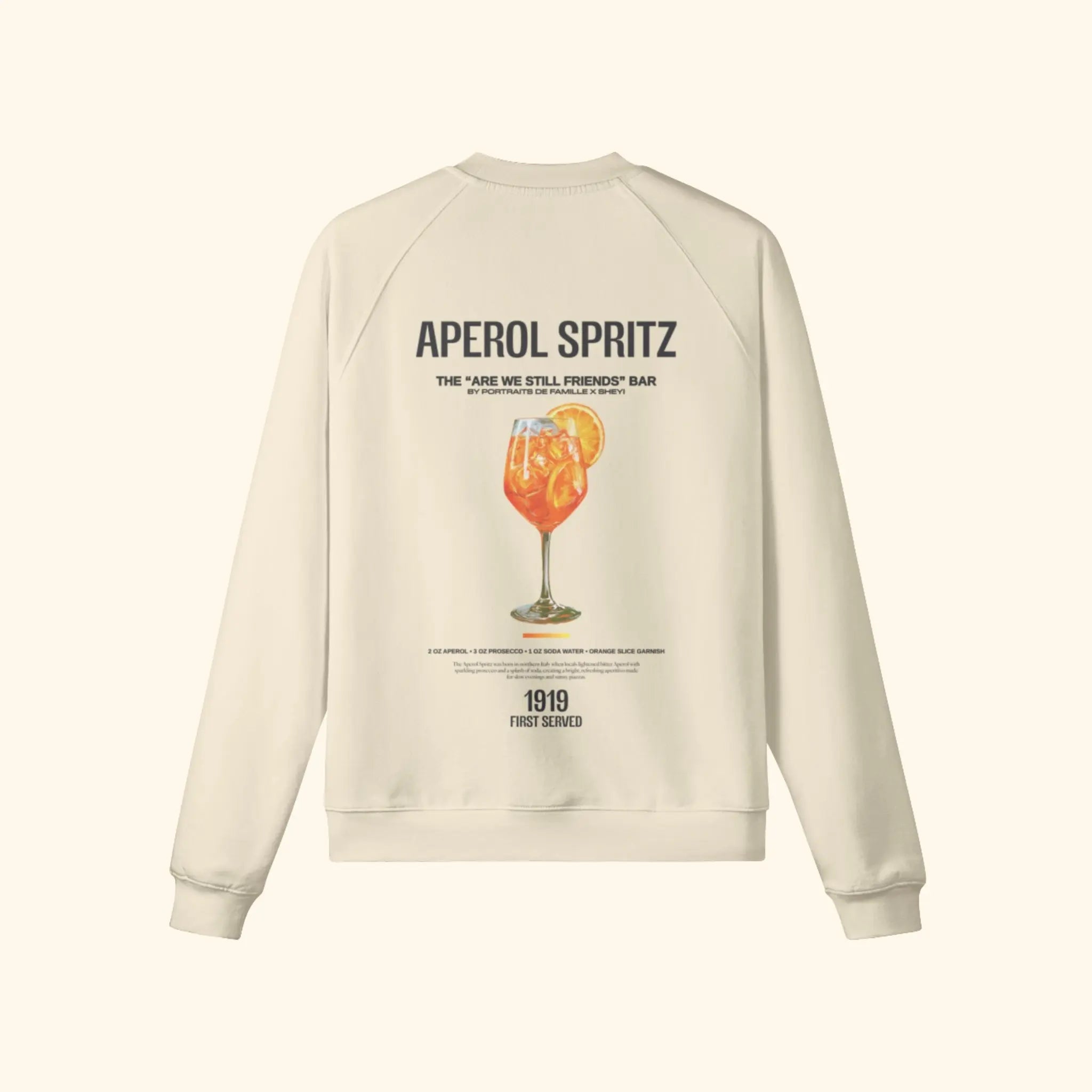 Portraits de Famille Liquid The Sweatshirt Aperol Spritz Pastel Beige Heavy Cotton Back