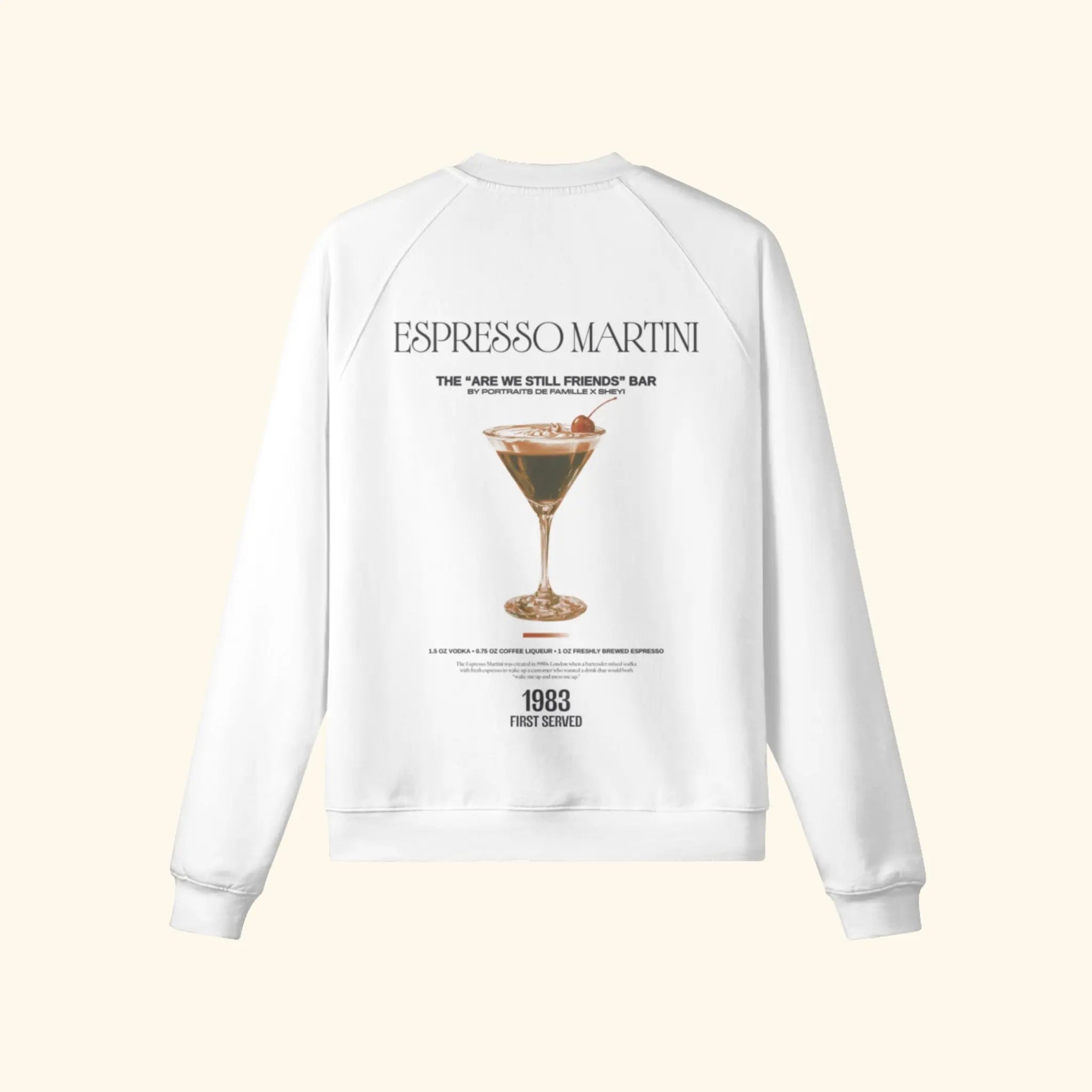 Portraits de Famille Liquid The Sweatshirt Espresso Martini Off White Heavy Cotton Back