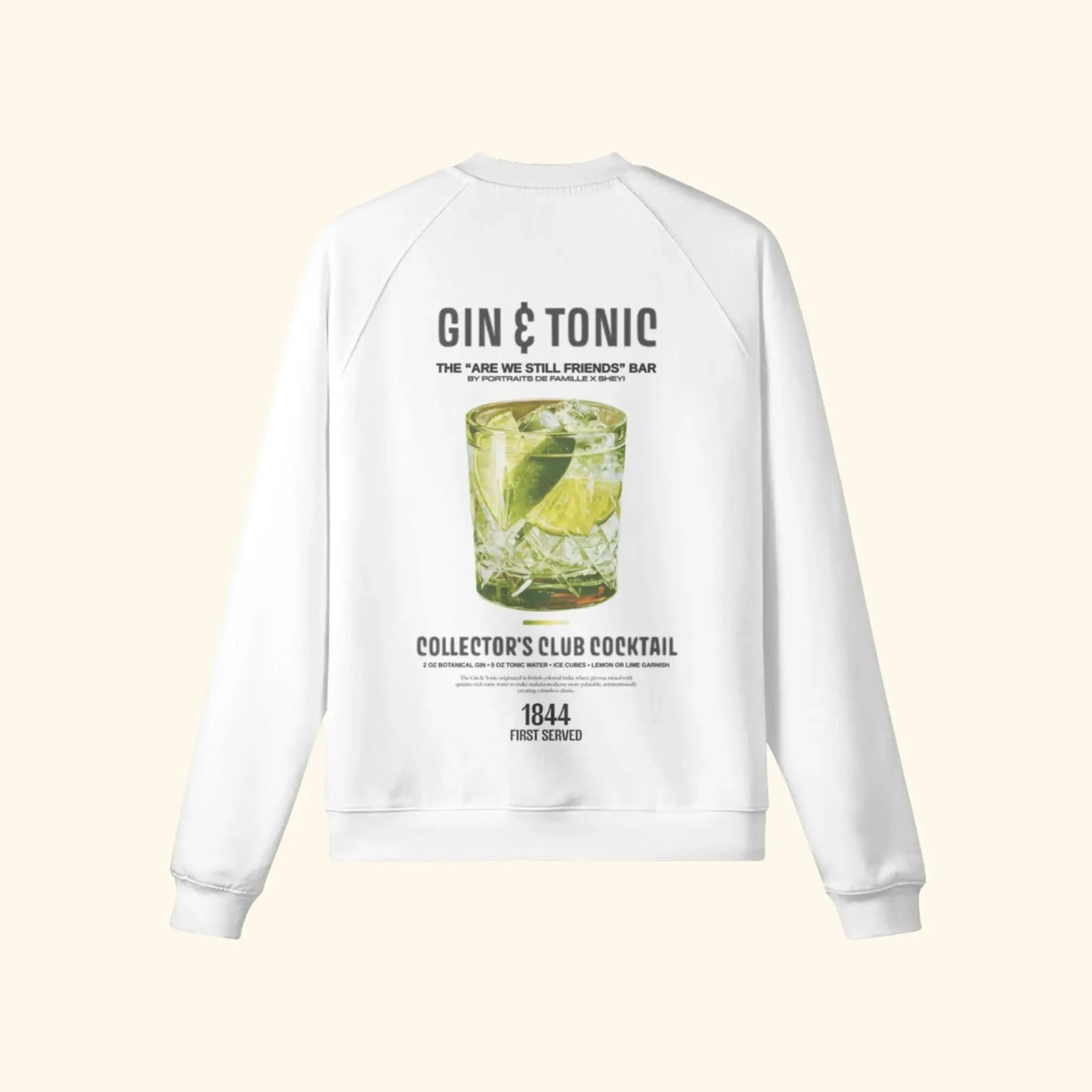 Portraits de Famille Liquid The Sweatshirt Gin & Tonic Off White Heavy Cotton Back
