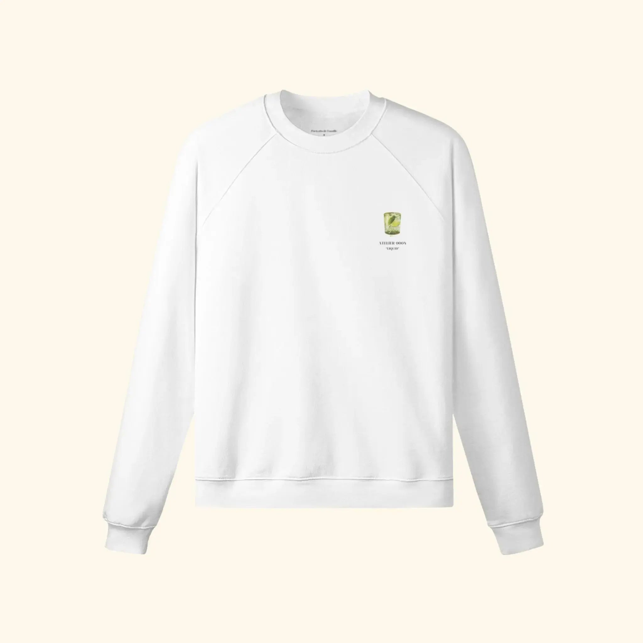Portraits de Famille Liquid The Sweatshirt Gin & Tonic Off White Heavy Cotton Front