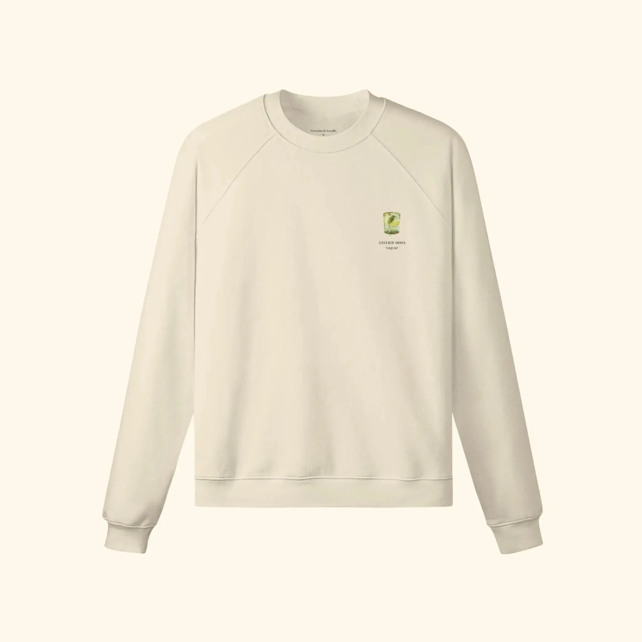 Portraits de Famille Liquid The Sweatshirt Gin & Tonic Pastel Beige Heavy Cotton Front
