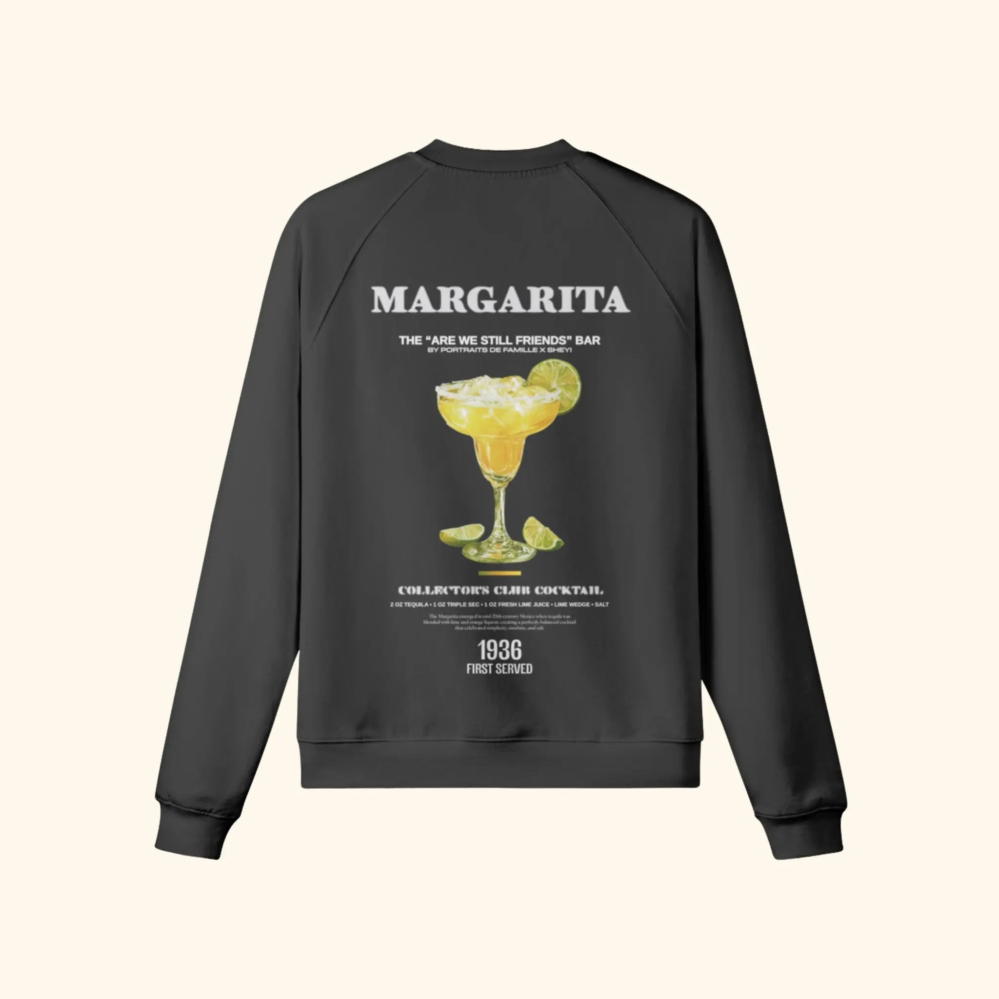 Portraits de Famille Liquid The Sweatshirt Margarita Midnight Black Heavy Cotton Back