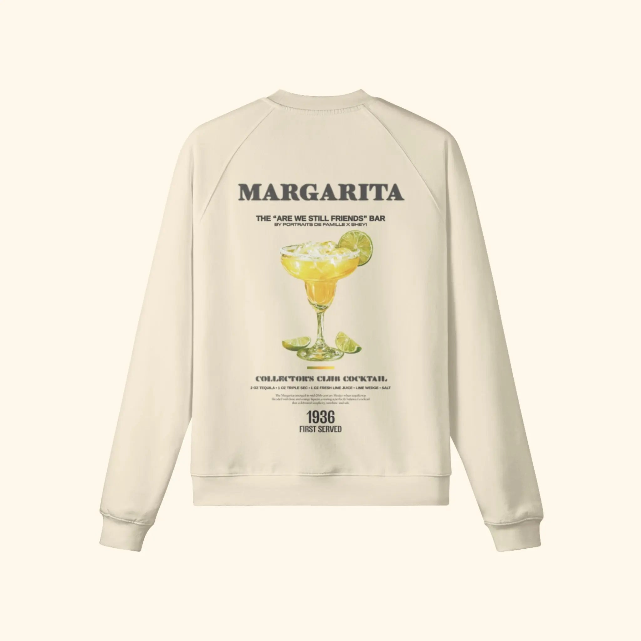 Portraits de Famille Liquid The Sweatshirt Margarita Pastel Beige Heavy Cotton Back