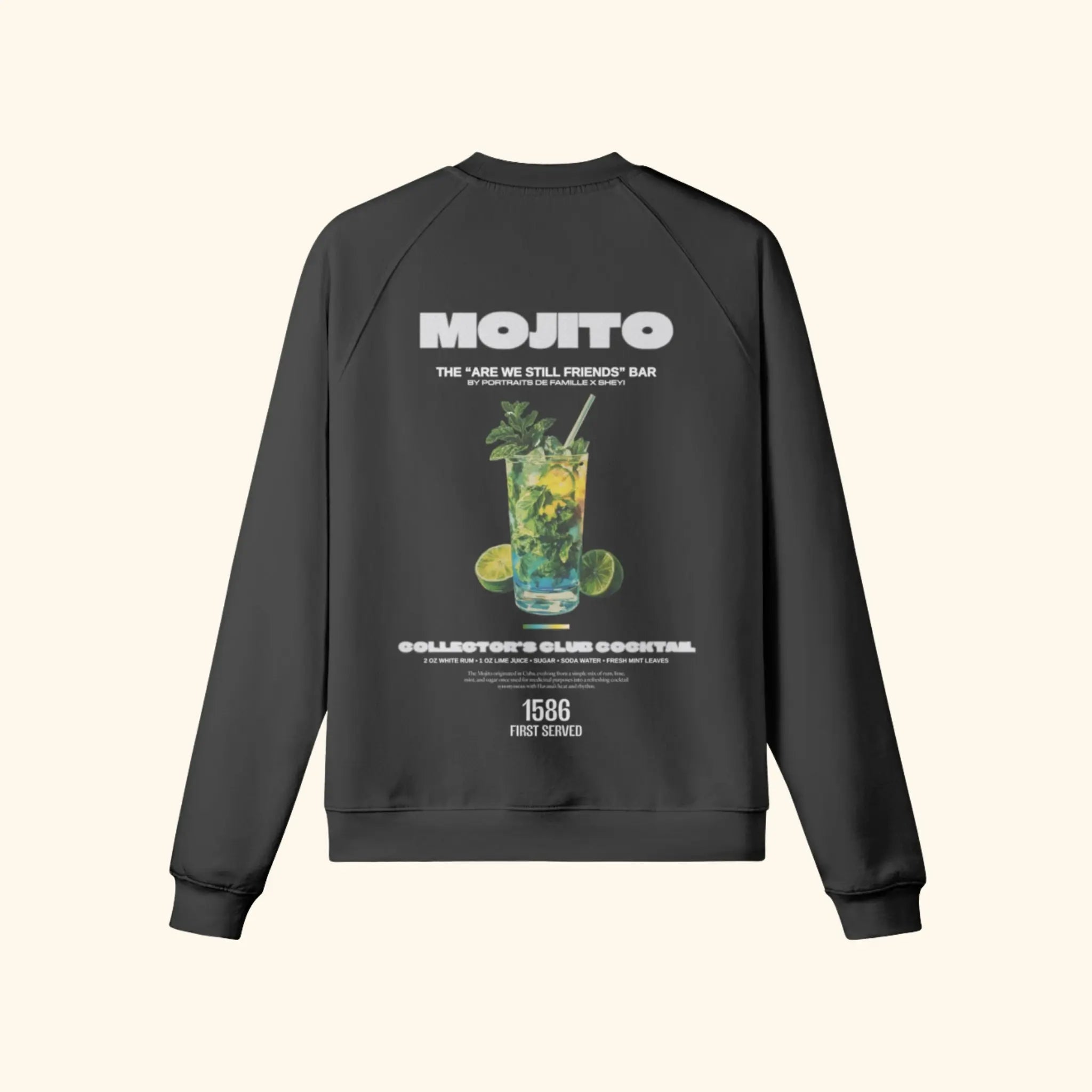 Portraits de Famille Liquid The Sweatshirt Sangria Midnight Black Heavy Cotton Back
