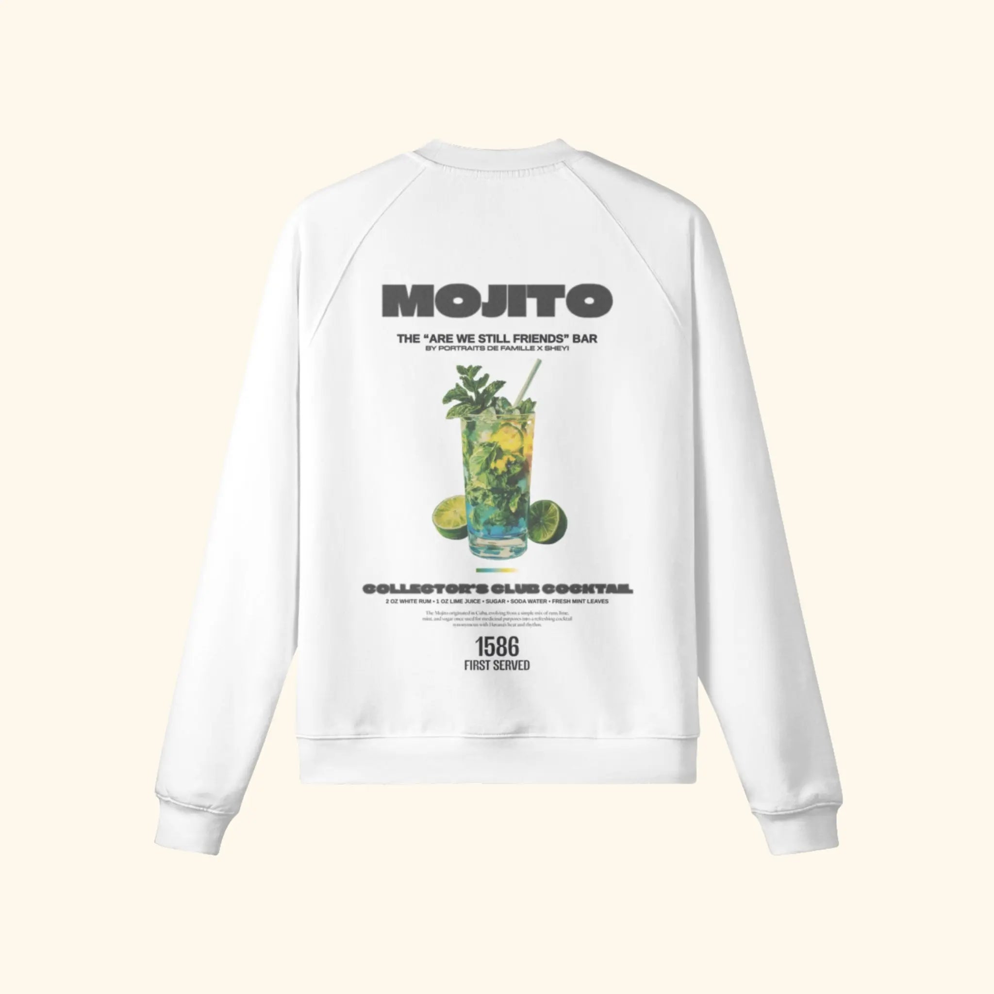 Portraits de Famille Liquid The Sweatshirt Sangria Off White Heavy Cotton Back