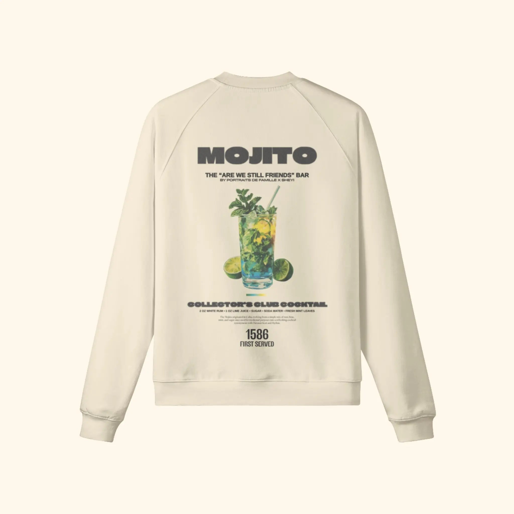 Portraits de Famille Liquid The Sweatshirt Sangria Pastel Beige Heavy Cotton Back