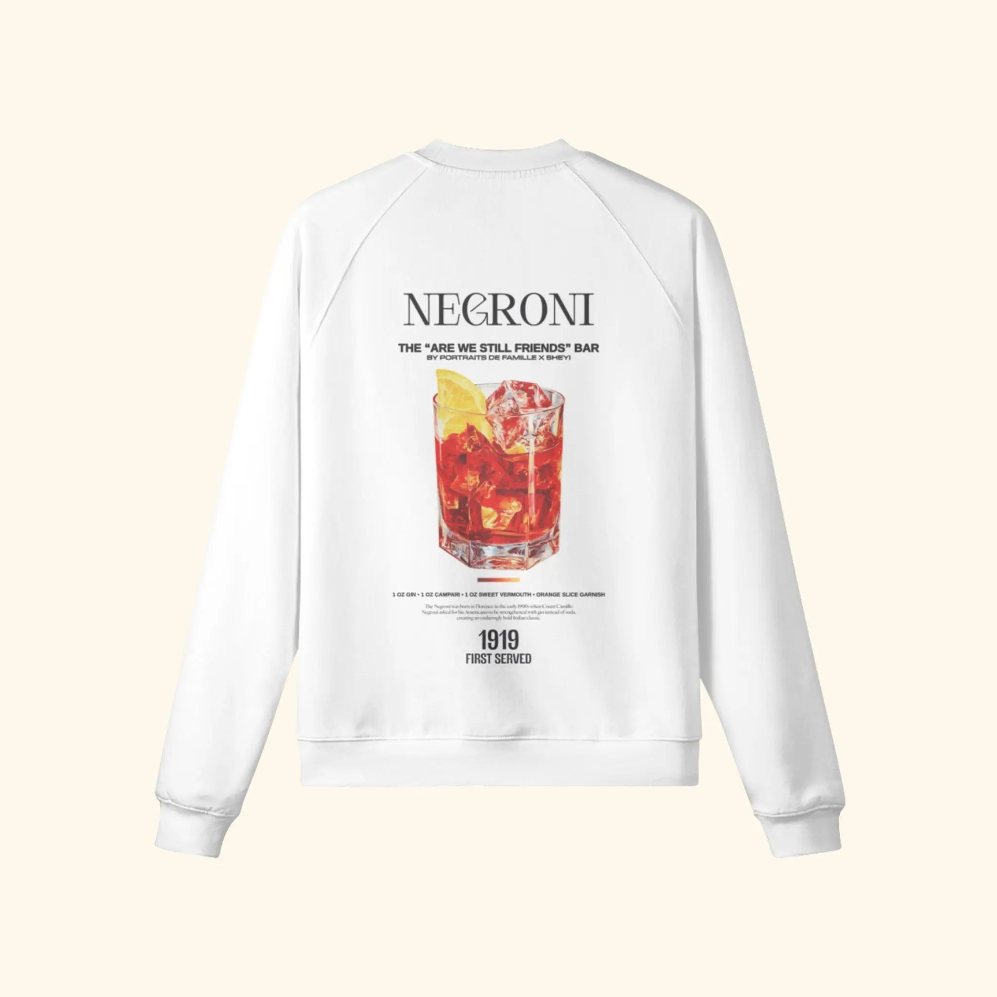 Portraits de Famille Liquid The Sweatshirt Negroni Off White Heavy Cotton Back
