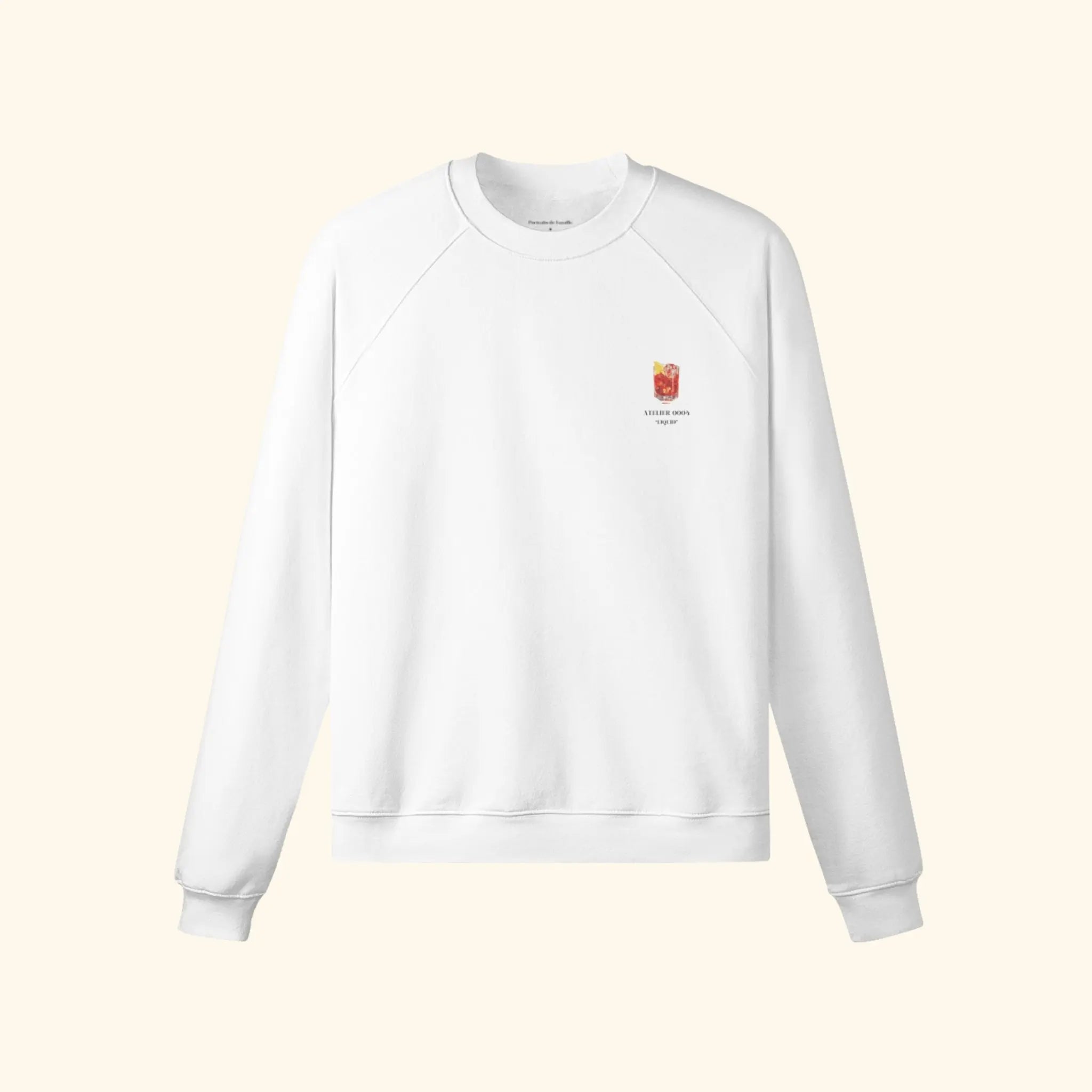 Portraits de Famille Liquid The Sweatshirt Negroni Off White Heavy Cotton Front