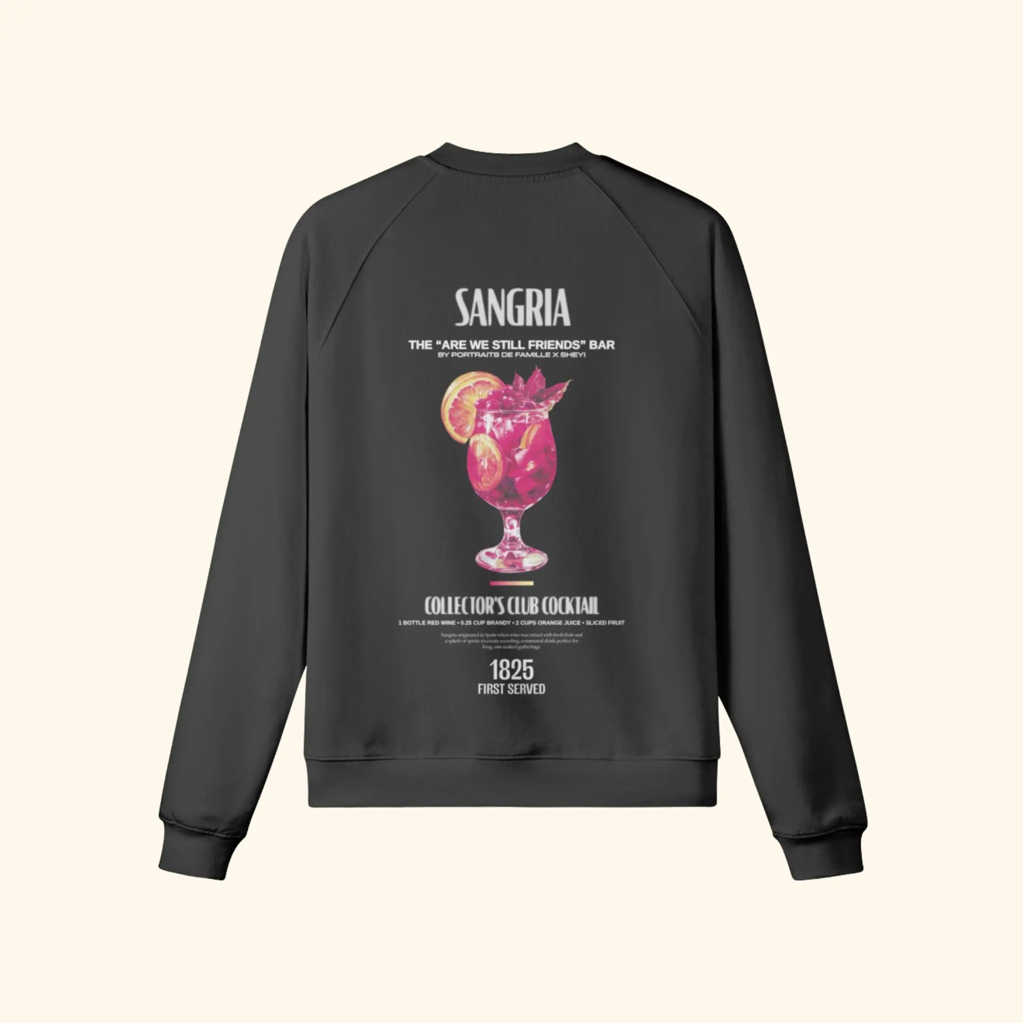 Portraits de Famille Liquid The Sweatshirt Sangria Midnight Black Heavy Cotton Back