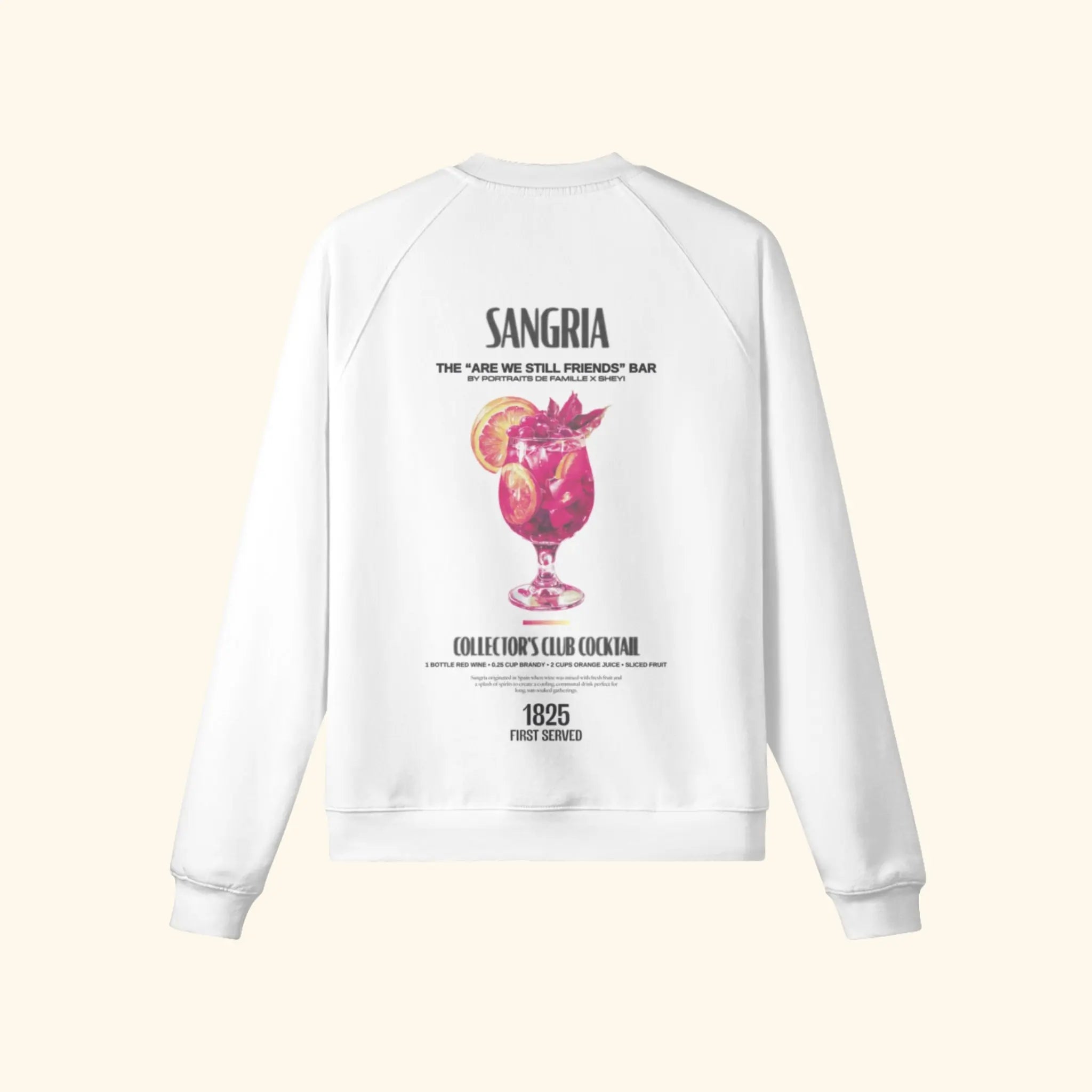 Portraits de Famille Liquid The Sweatshirt Sangria Off White Heavy Cotton Back