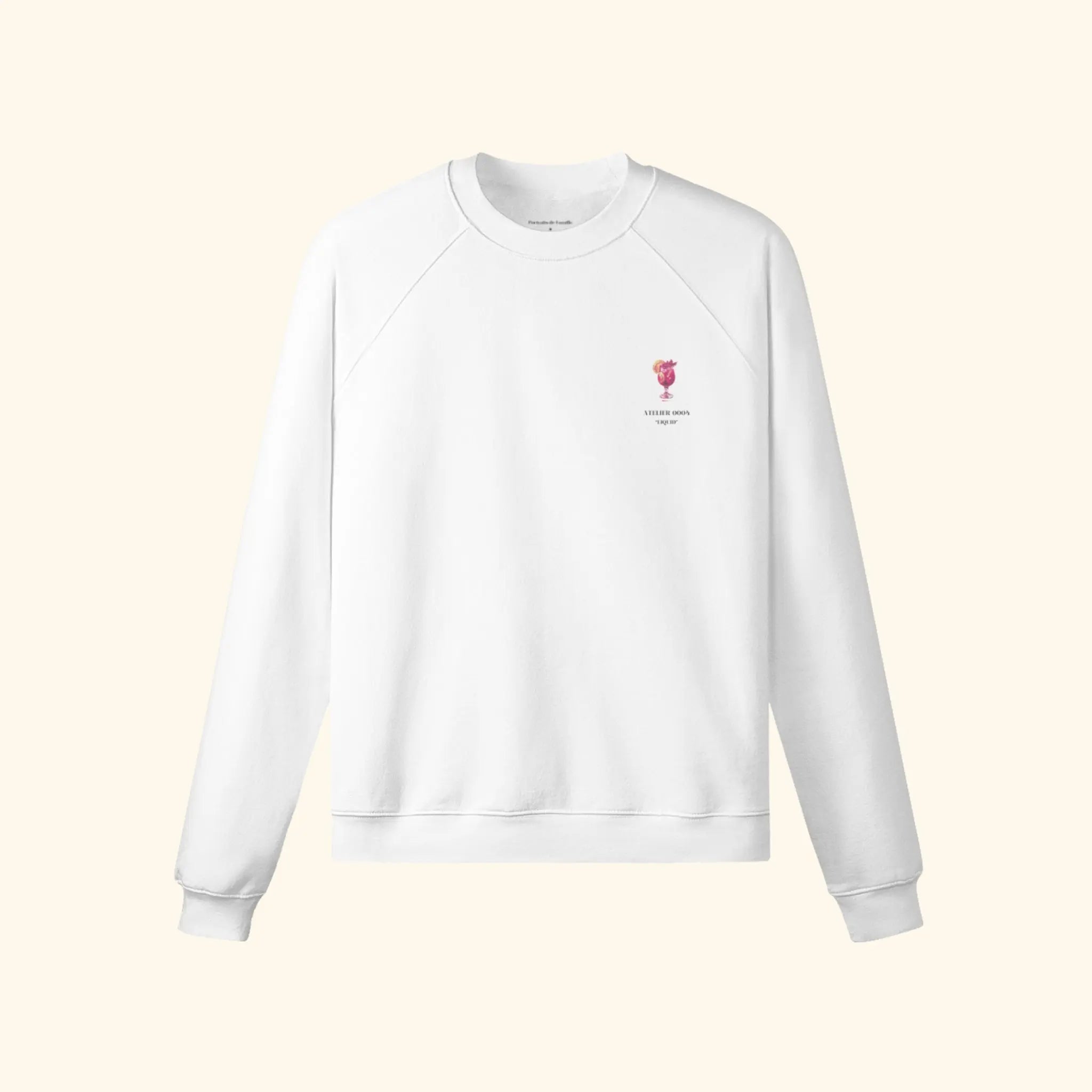 Portraits de Famille Liquid The Sweatshirt Sangria Off White Heavy Cotton Front