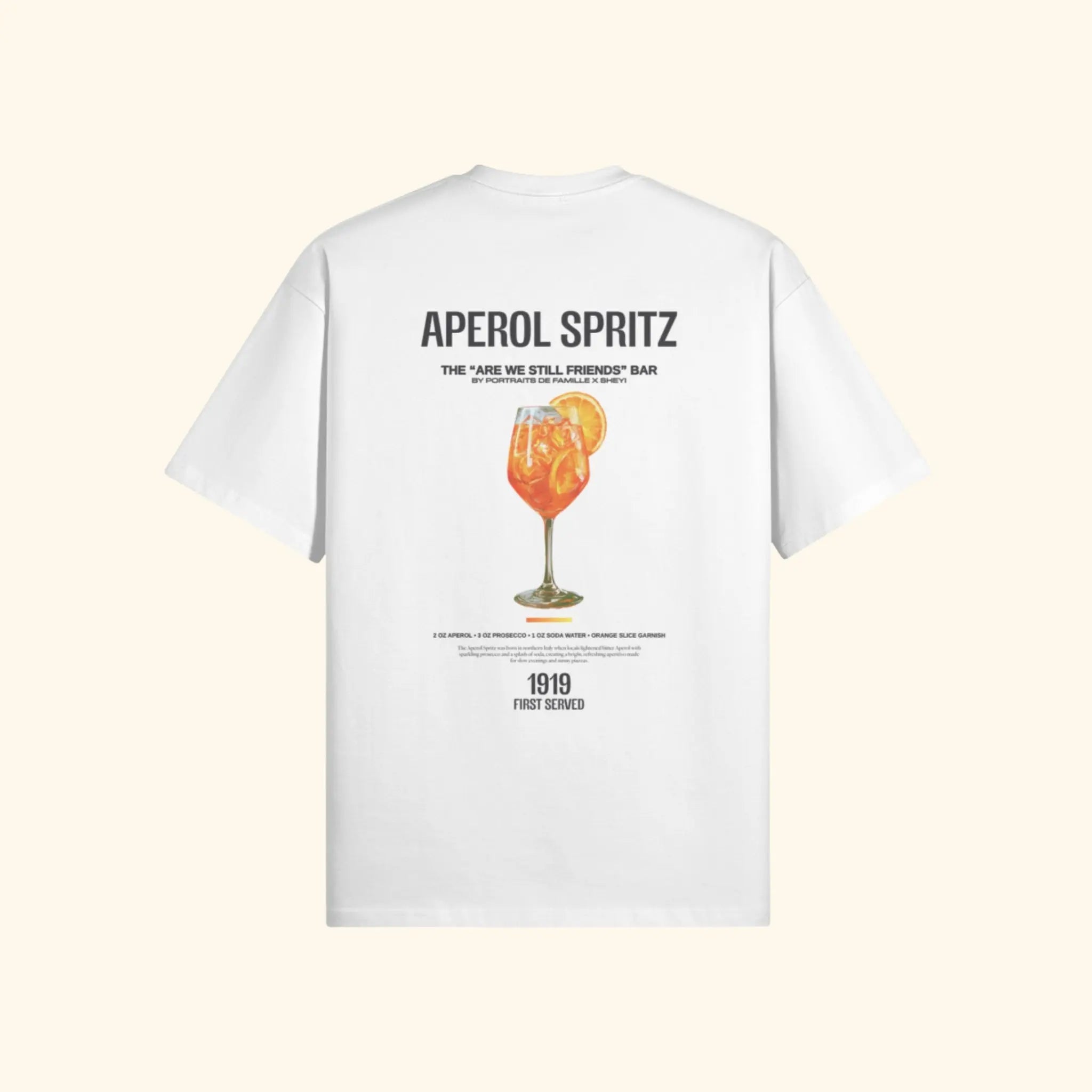 Portraits de Famille Liquid The Tee Aperol Spritz Off White Heavy Cotton Back
