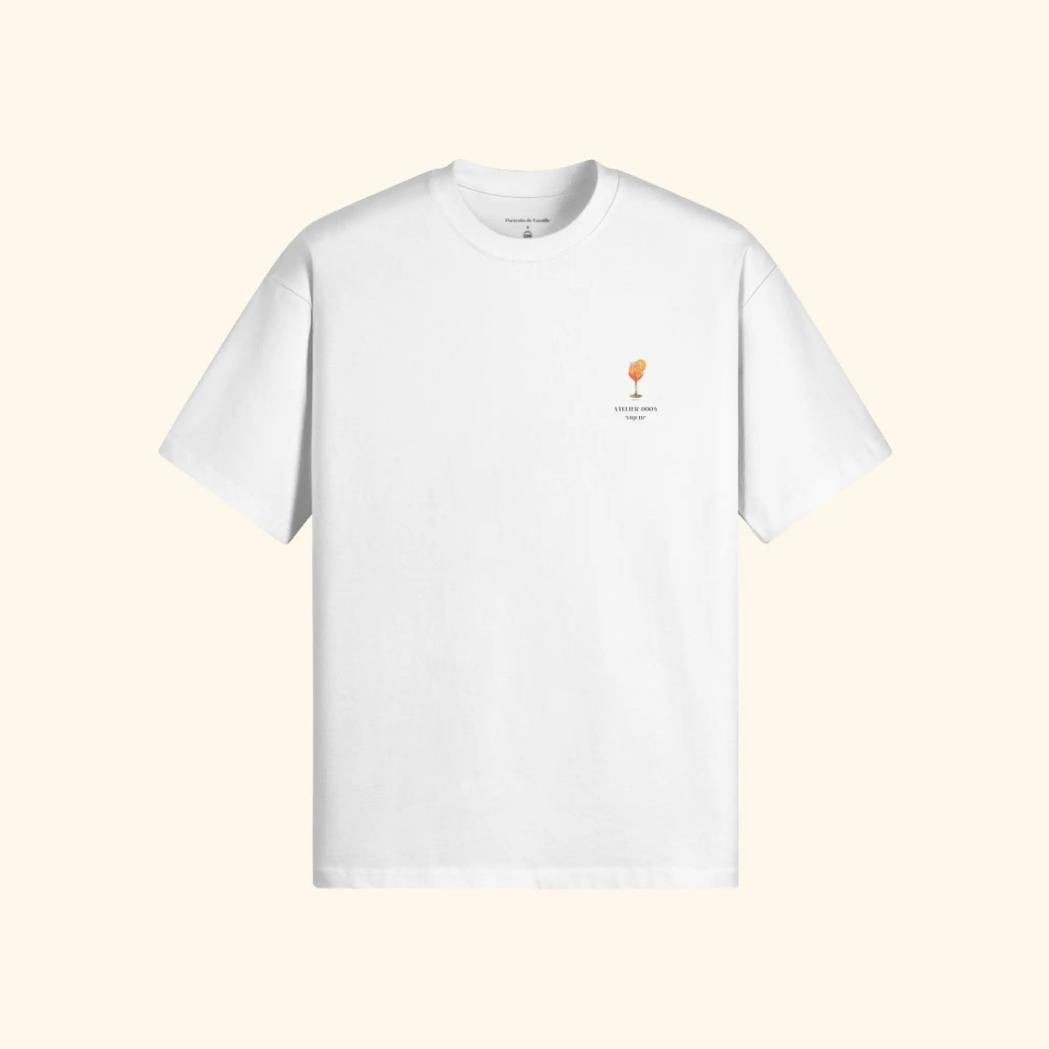 Portraits de Famille Liquid The Tee Aperol Spritz Off White Heavy Cotton Front