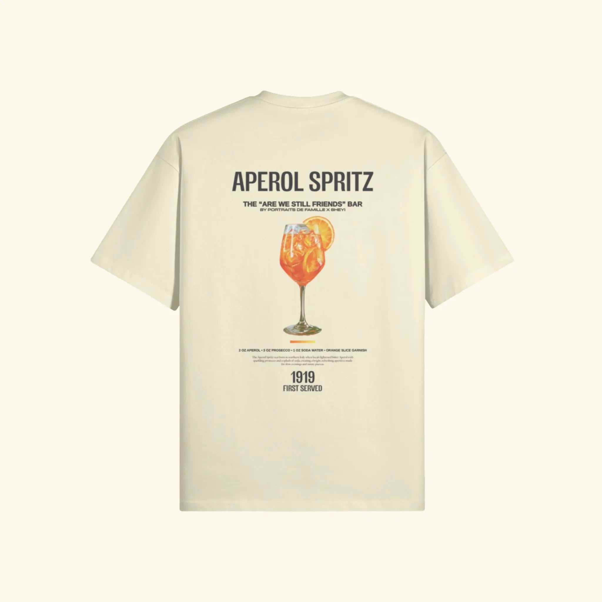 Portraits de Famille Liquid The Tee Aperol Spritz Pastel Cream Heavy Cotton Back