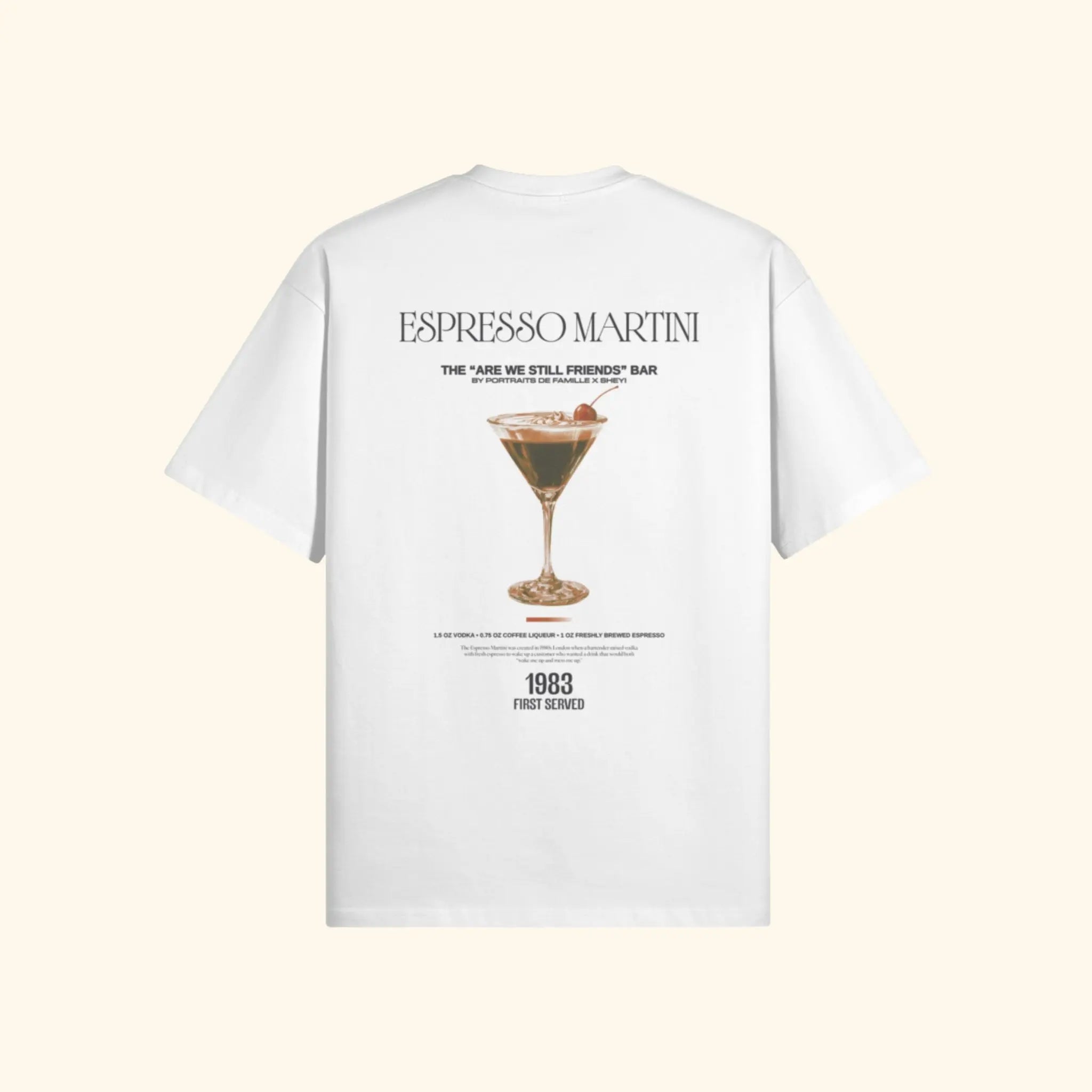 Portraits de Famille Liquid The Tee Espresso Martini Off White Heavy Cotton Back