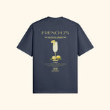 Portraits de Famille Liquid The Tee French 75 Harbor Blue Heavy Cotton Back