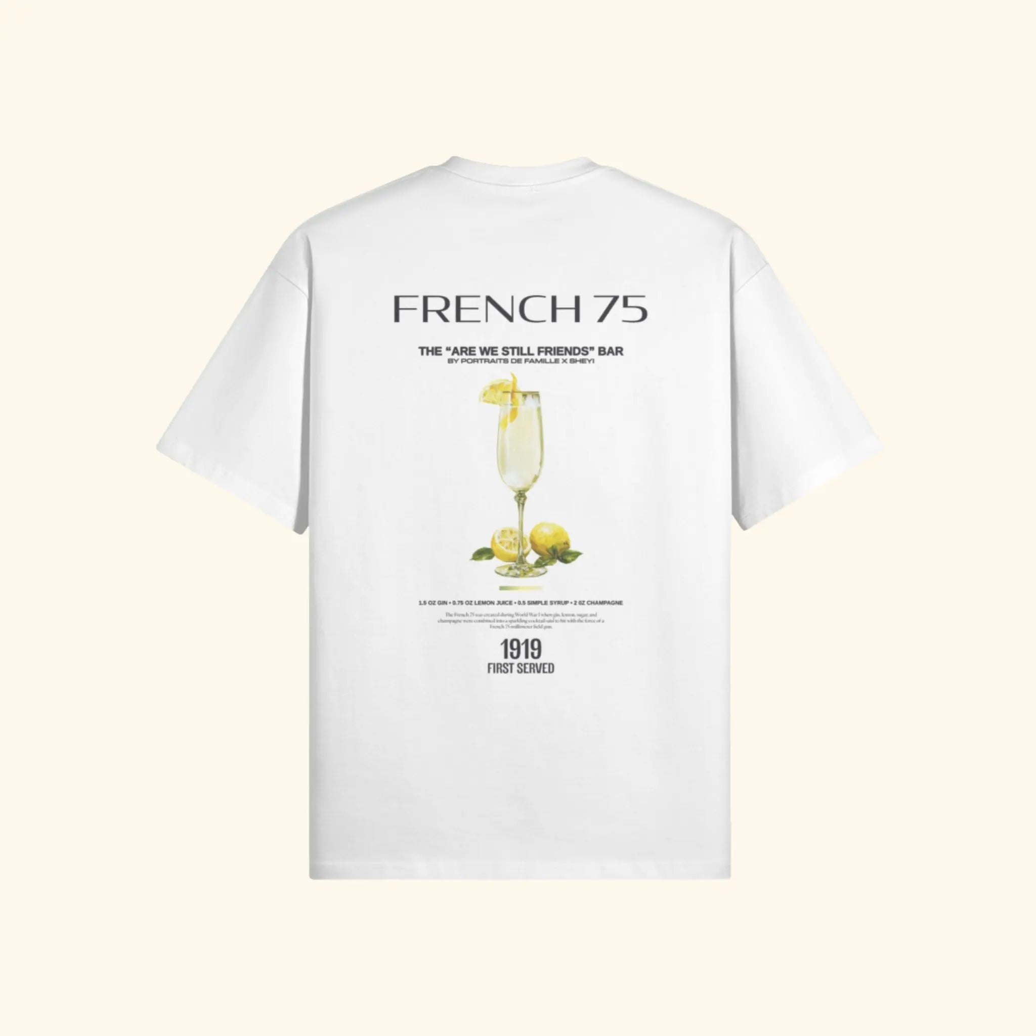 Portraits de Famille Liquid The Tee French 75 Off White Heavy Cotton Back