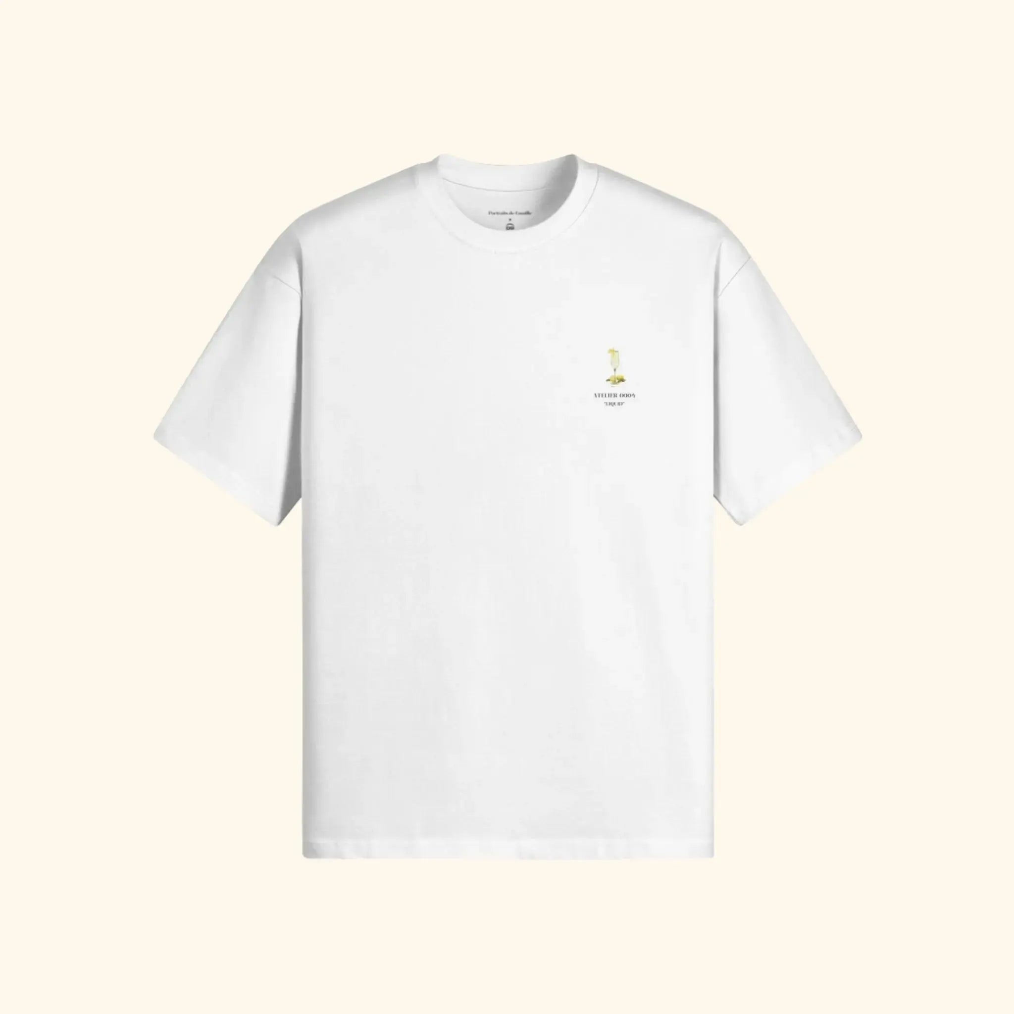 Portraits de Famille Liquid The Tee French 75 Off White Heavy Cotton Back Front
