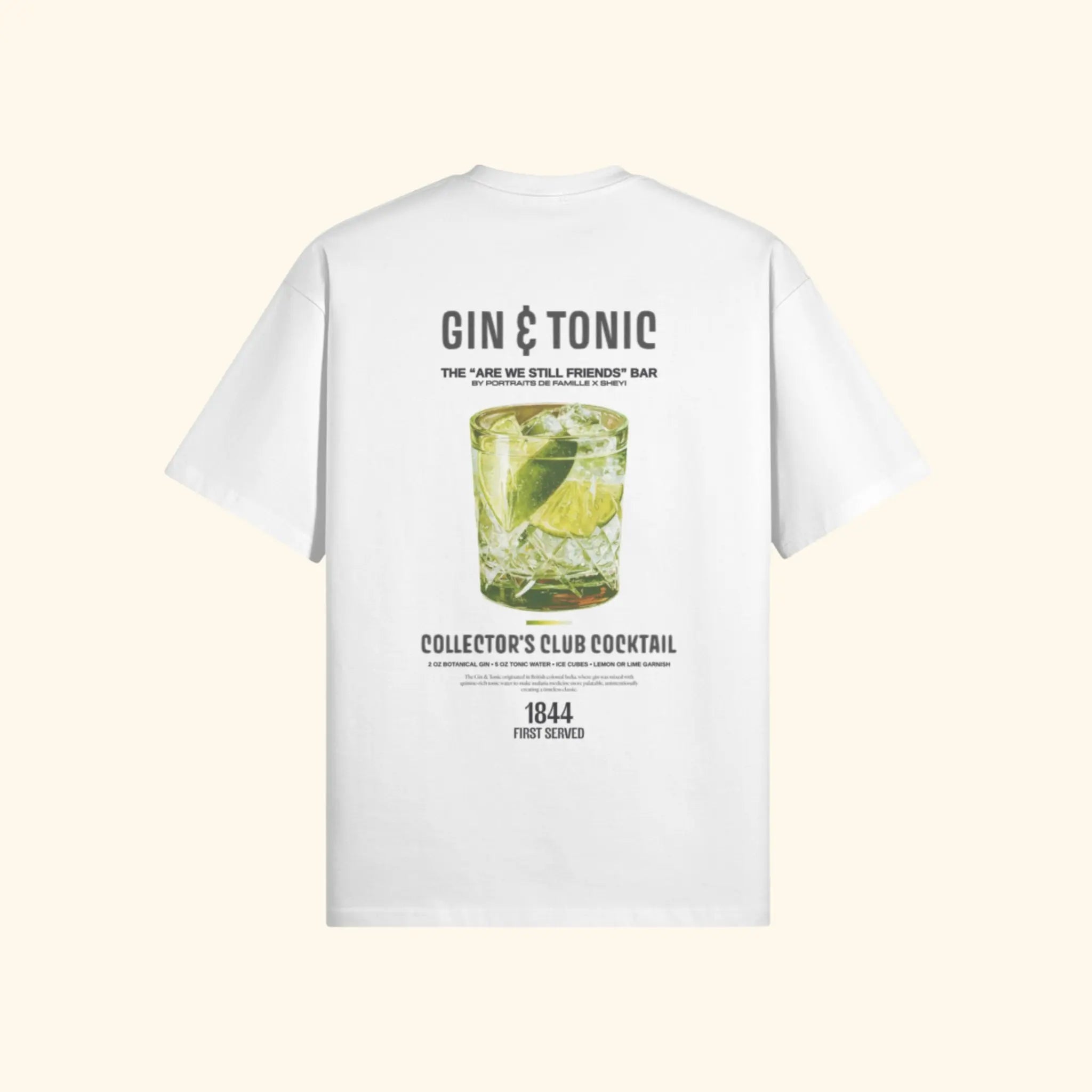 Portraits de Famille Liquid The Tee Gin & Tonic Off White Heavy Cotton Back