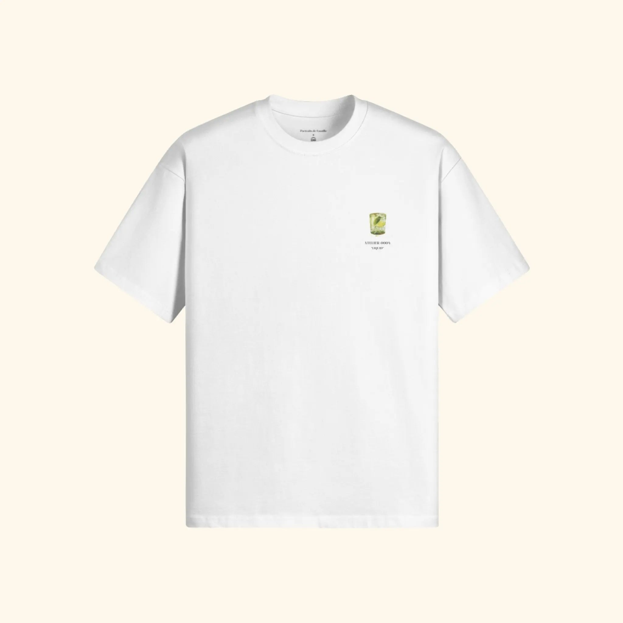 Portraits de Famille Liquid The Tee Gin & Tonic Off White Heavy Cotton Front