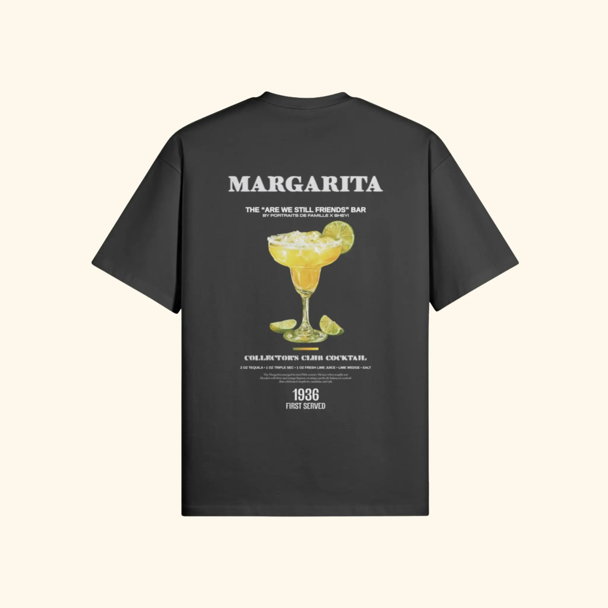 Portraits de Famille Liquid The Tee Margarita Midnight Black Heavy Cotton Back