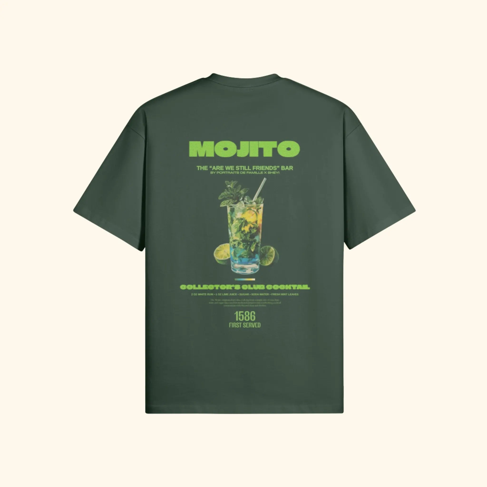 Portraits de Famille Liquid The Tee Mojito Forest Green Heavy Cotton Back