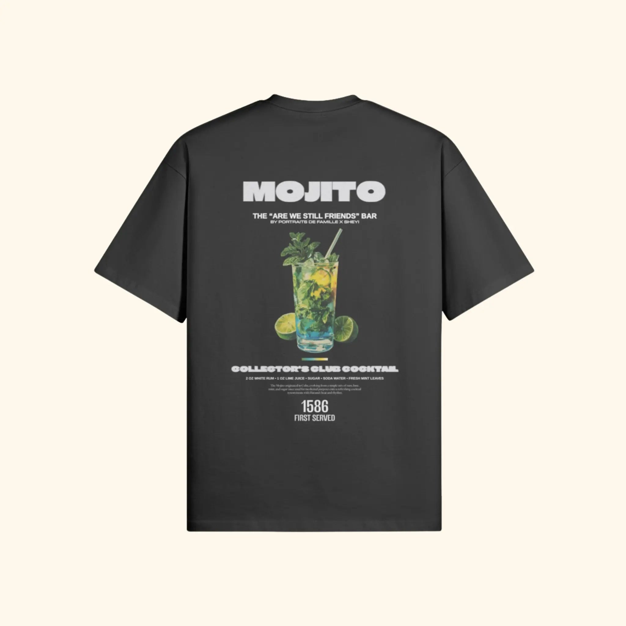 Portraits de Famille Liquid The Tee Mojito Midnight Black Heavy Cotton Back