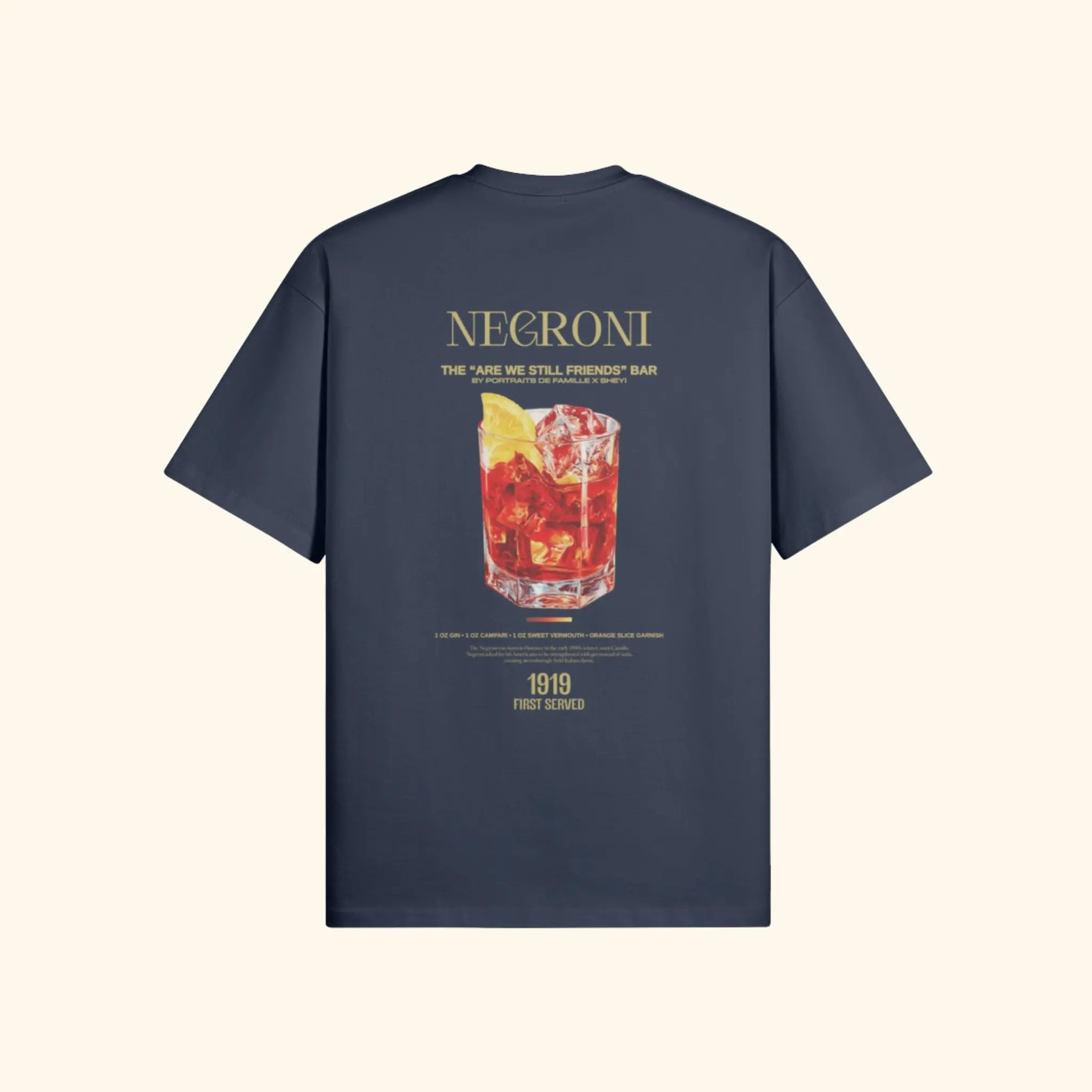 Portraits de Famille Liquid The Tee Negroni Harbor Blue Heavy Cotton Back