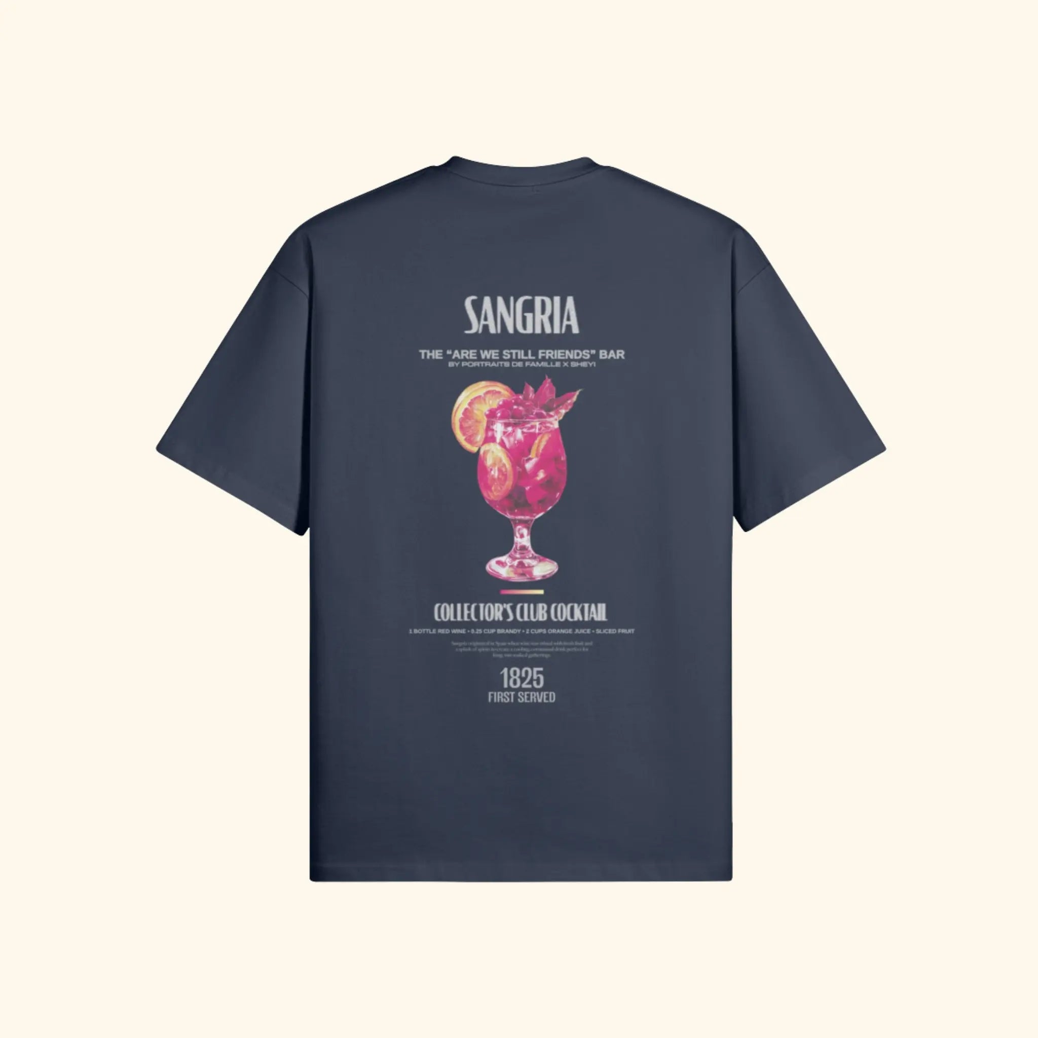 Portraits de Famille Liquid The Tee Sangria Harbor Blue Heavy Cotton Back