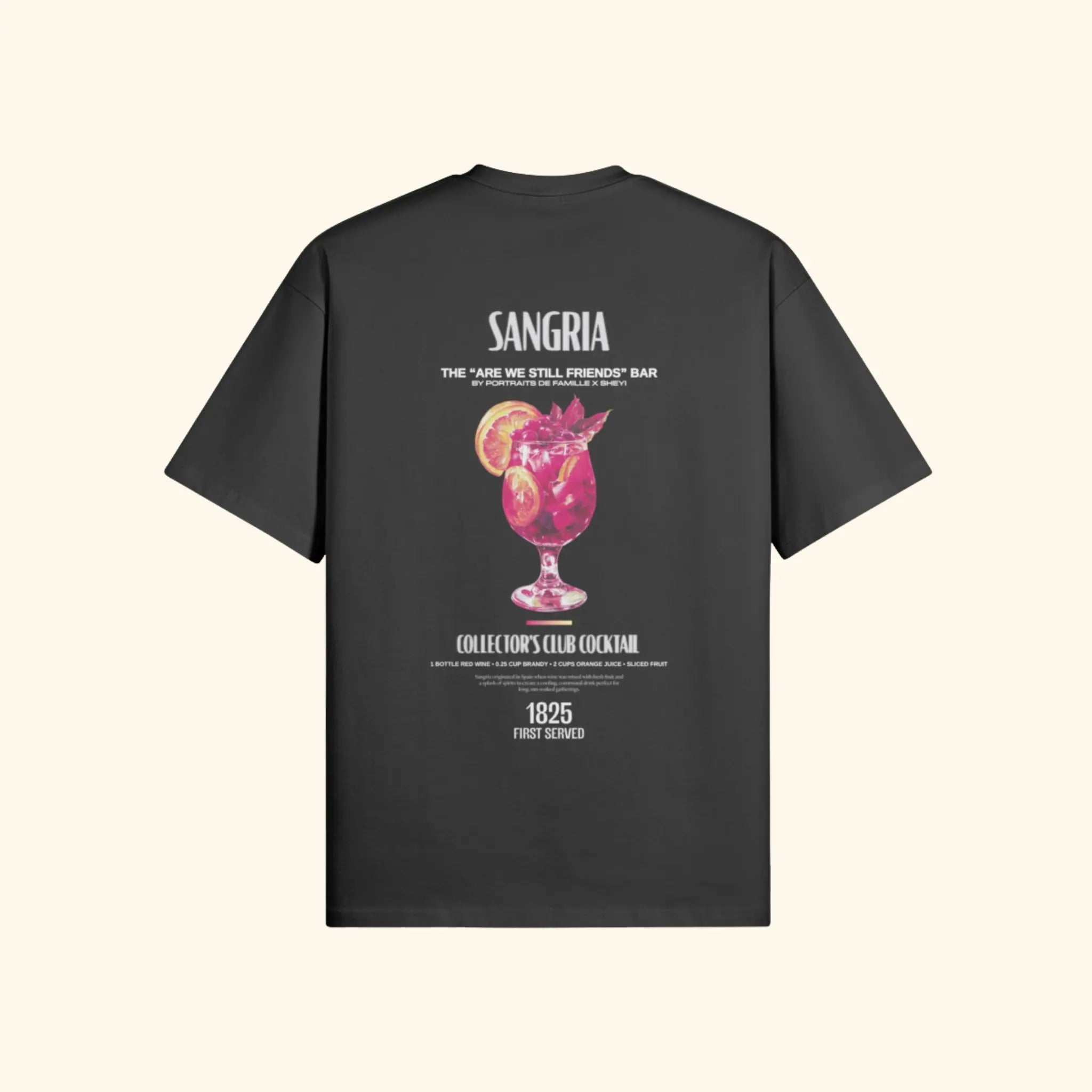 Portraits de Famille Liquid The Tee Sangria Midnight Black Heavy Cotton Back