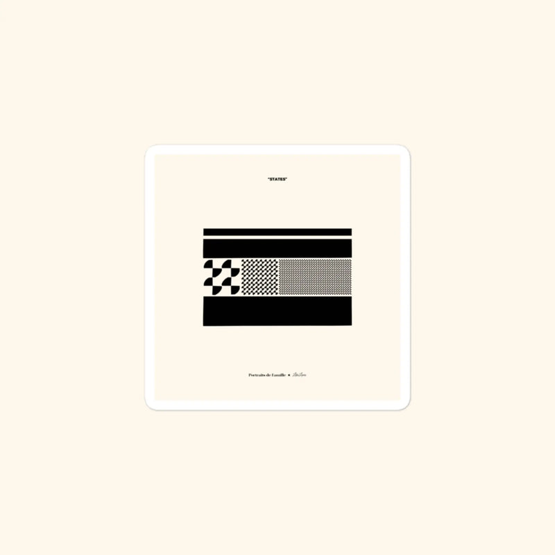 Portraits de Famille States The Sticker Anon 3x3 High Opacity Durable Front