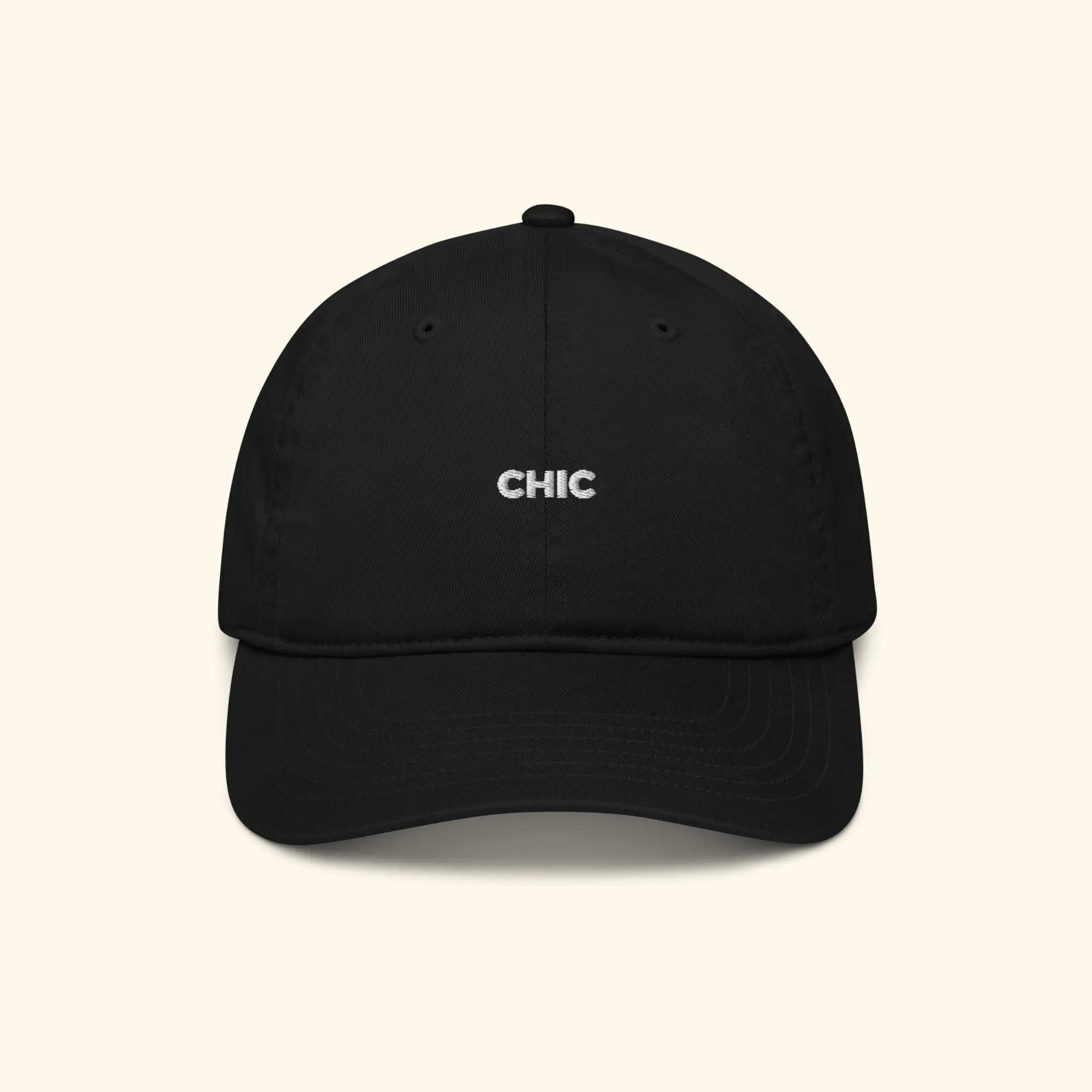 Portraits de Famille The Cap CHIC Midnight Black Organic Cotton Front