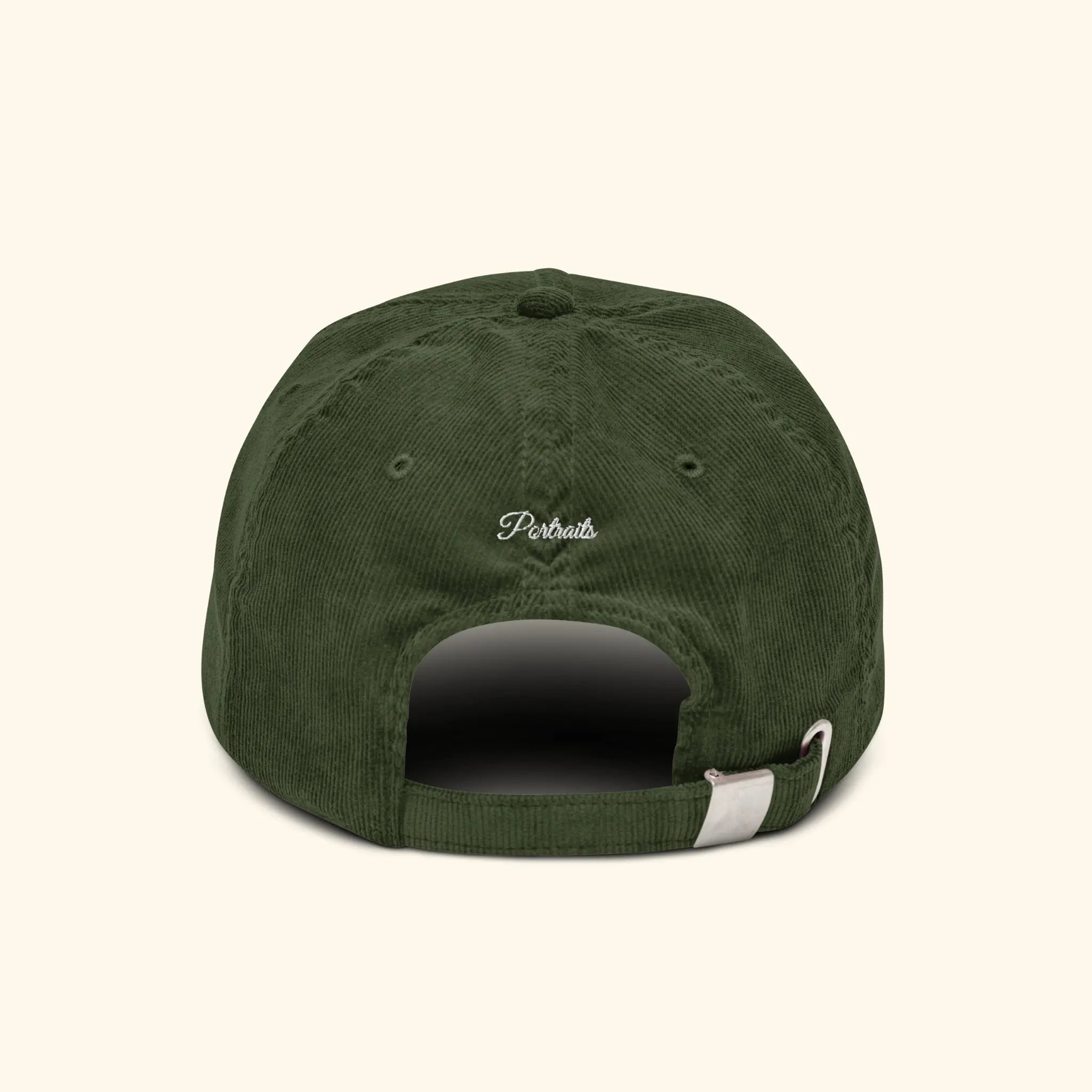 Portraits de Famille The Cap Corduroy Forest Green Cotton Back