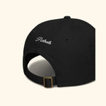 Portraits de Famille The Cap Slogan Midnight Black Organic Cotton Side