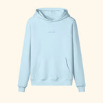 Portraits de Famille The Essentials The Hoodie Logo Embroidered Azure Whisper Heavy Cotton Front
