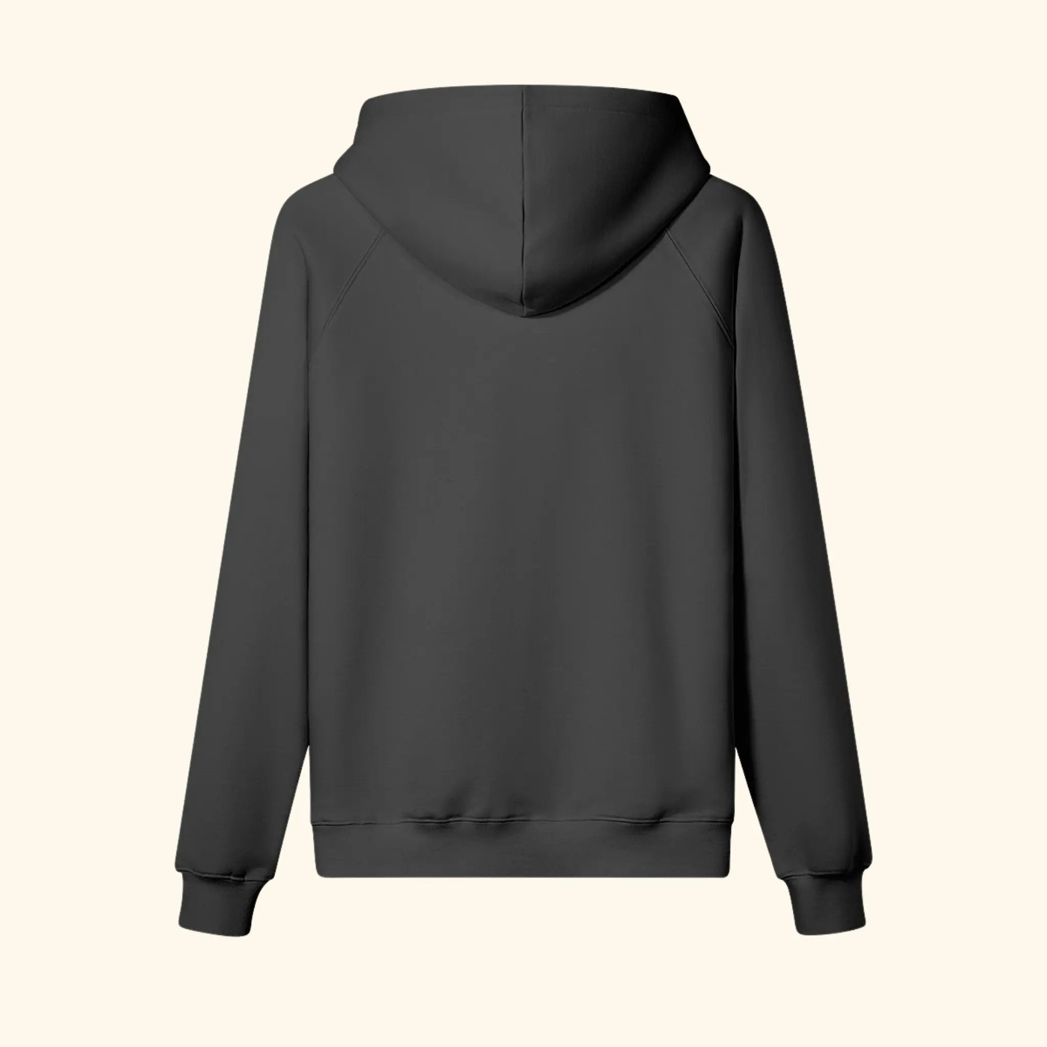 Portraits de Famille The Essentials The Hoodie Logo Embroidered Midnight Black Heavy Cotton Back