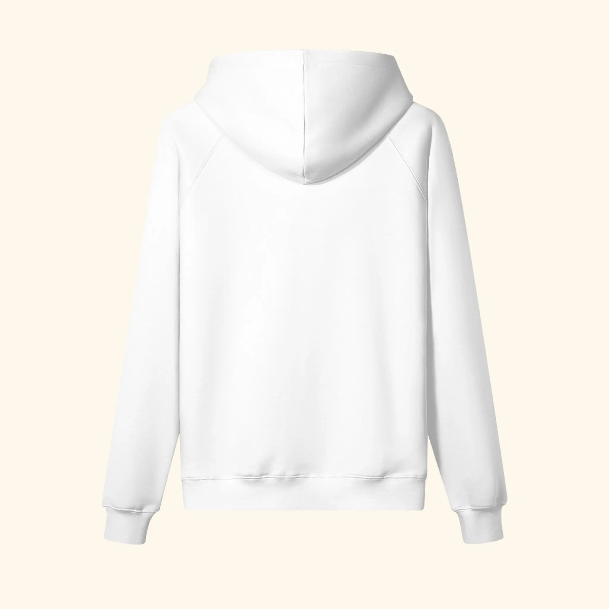 Portraits de Famille The Essentials The Hoodie Logo Embroidered Off White Heavy Cotton Back