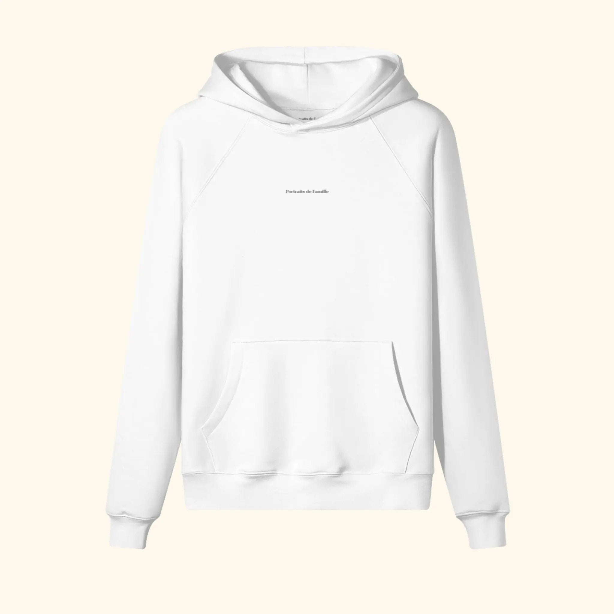 Portraits de Famille The Essentials The Hoodie Logo Embroidered Off White Heavy Cotton Front