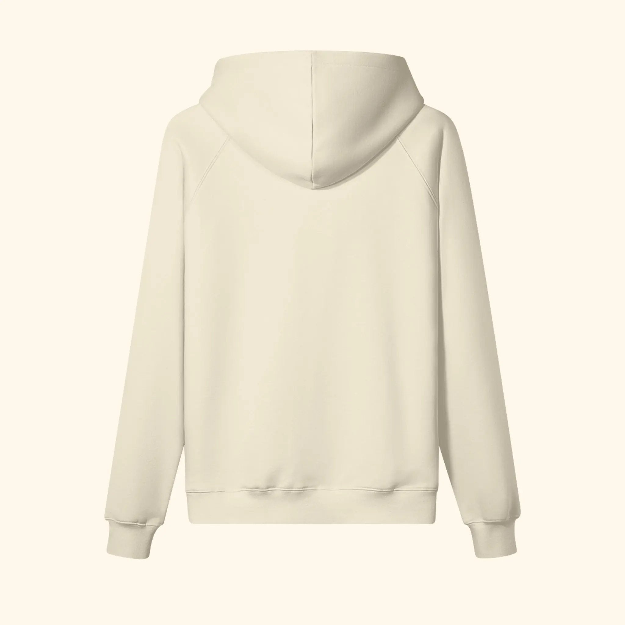 Portraits de Famille The Essentials The Hoodie Logo Embroidered Pastel Beige Heavy Cotton Back