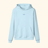 Portraits de Famille The Essentials The Hoodie Pass Embroidered Azure Whisper Heavy Cotton Front