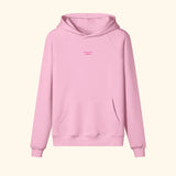 Portraits de Famille The Essentials The Hoodie Pass Embroidered Flamingo Pink Heavy Cotton Front