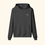 Portraits de Famille The Essentials The Hoodie Question Embroidered Midnight Black Heavy Cotton Front