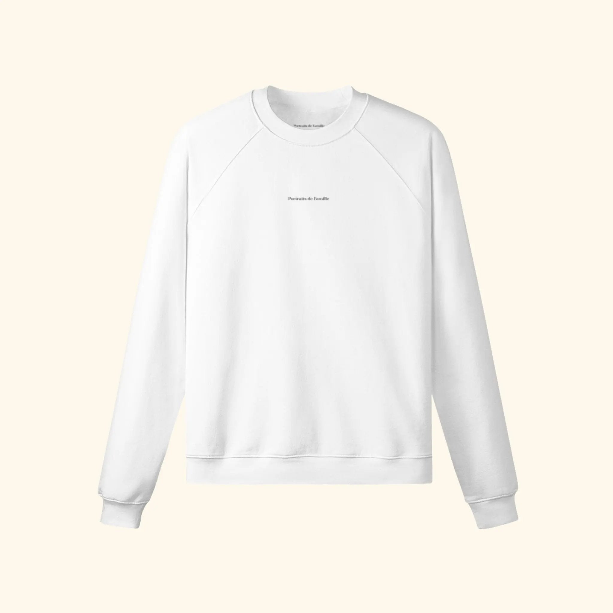 Portraits de Famille The Essentials The Sweatshirt Logo Embroidered Off White Heavy Cotton Front