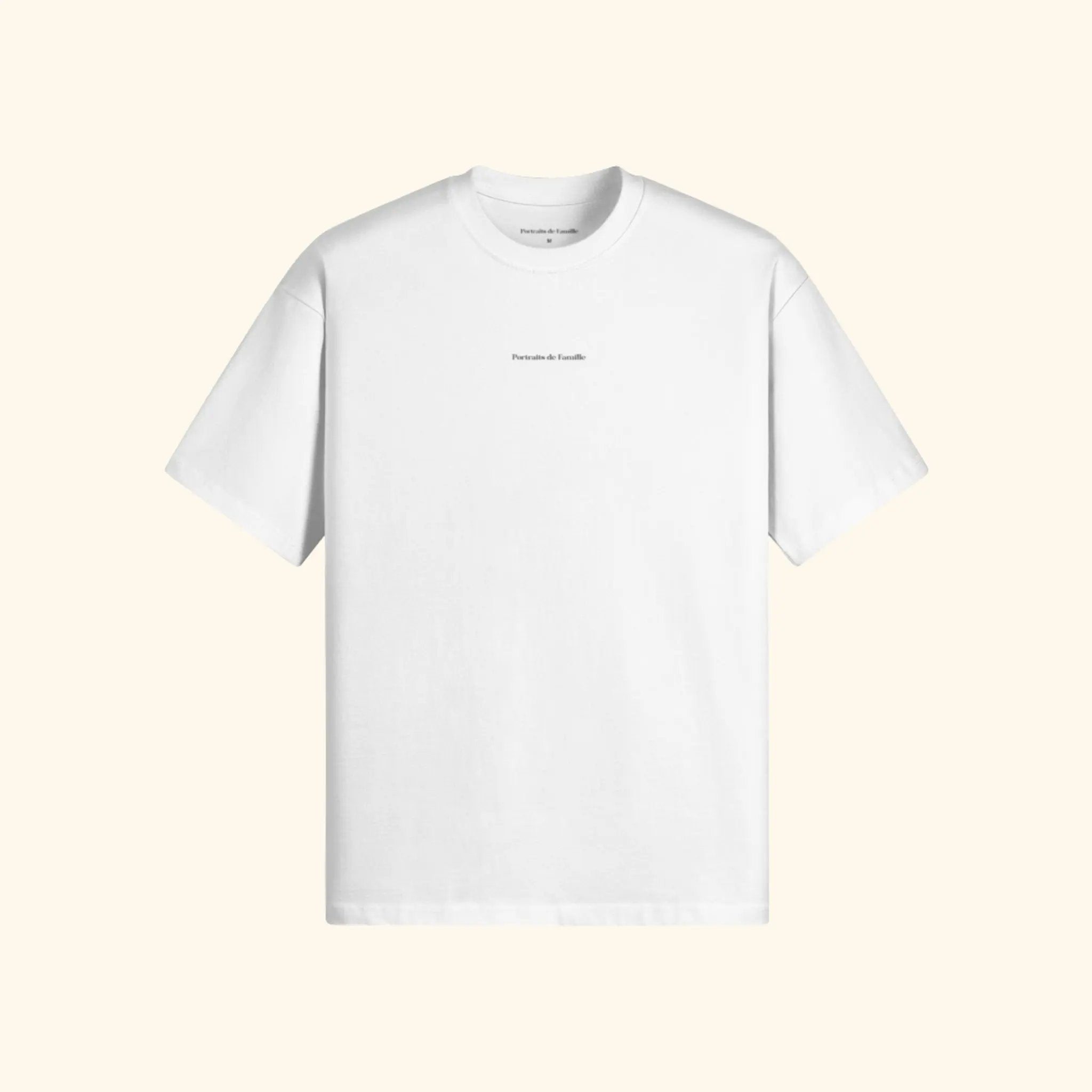 Portraits de Famille The Essentials The Tee Logo Embroidered Off White Heavy Cotton Front