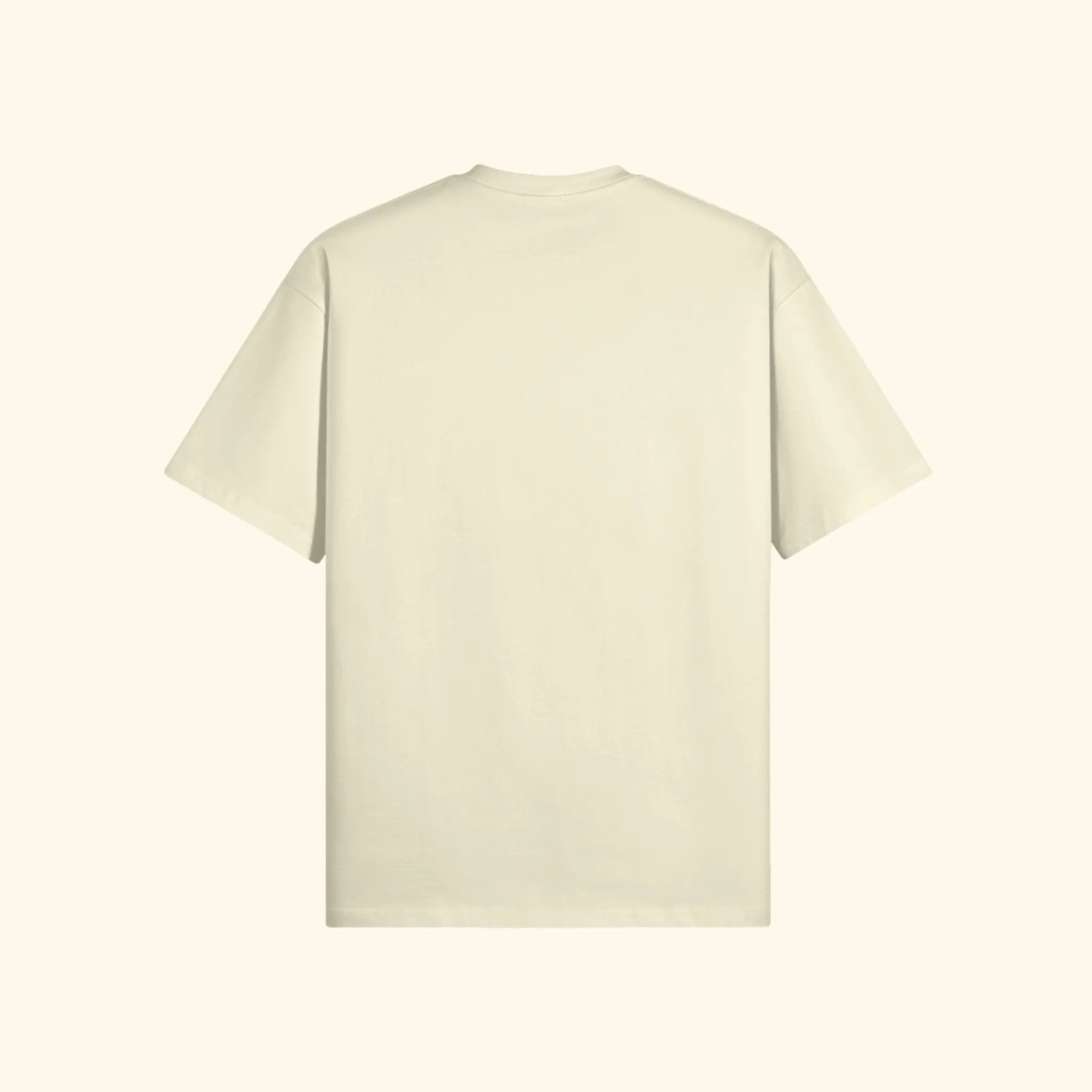 Portraits de Famille The Essentials The Tee Logo Embroidered Pastel Cream Heavy Cotton Back